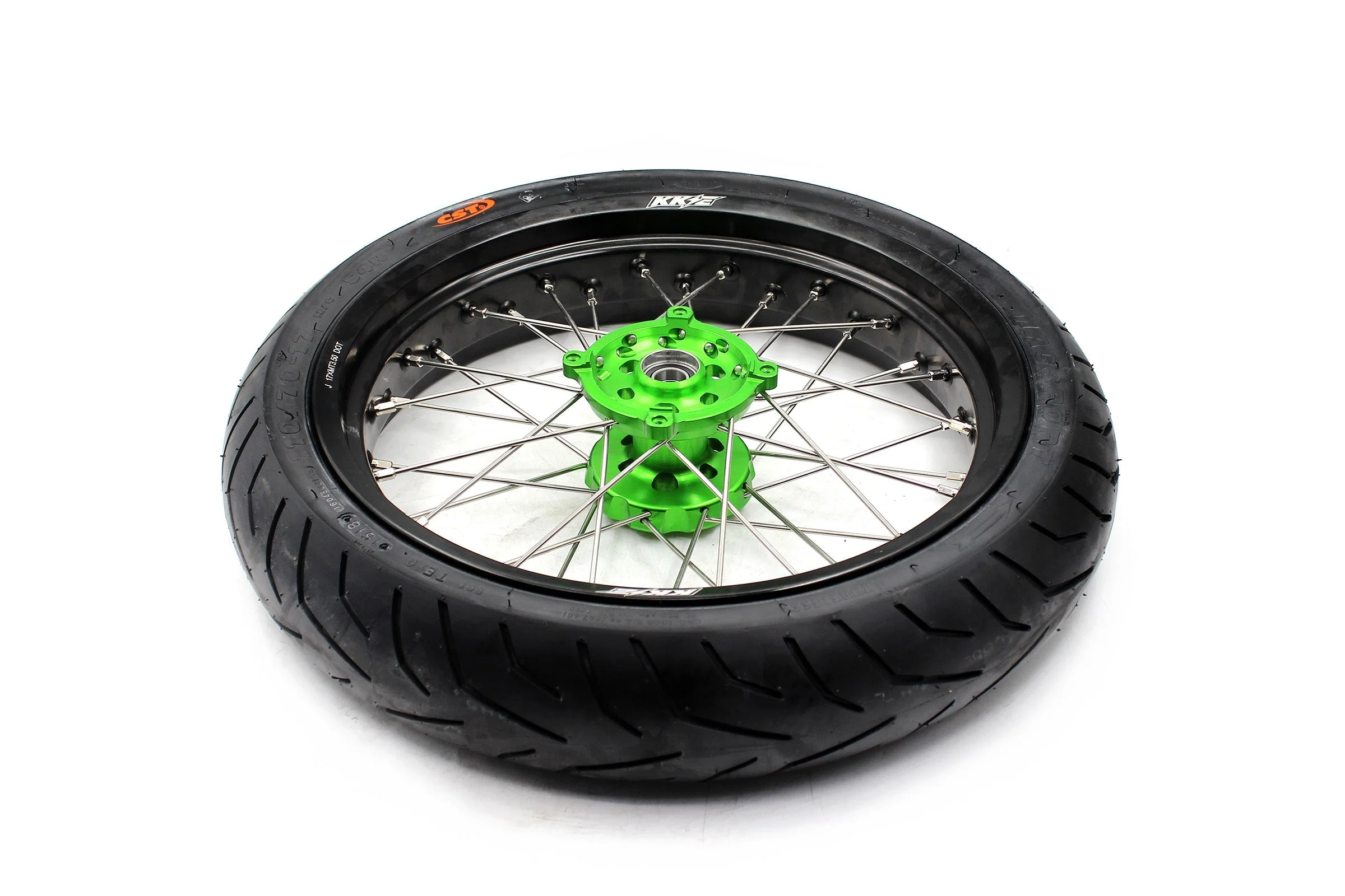 KKE 17inch KX450 KX450X KX250F 2020 KX450F 2019-2021 KX450 2019-2023 For KAWASAKI Supermoto Rims CST Tires Green - Image 15