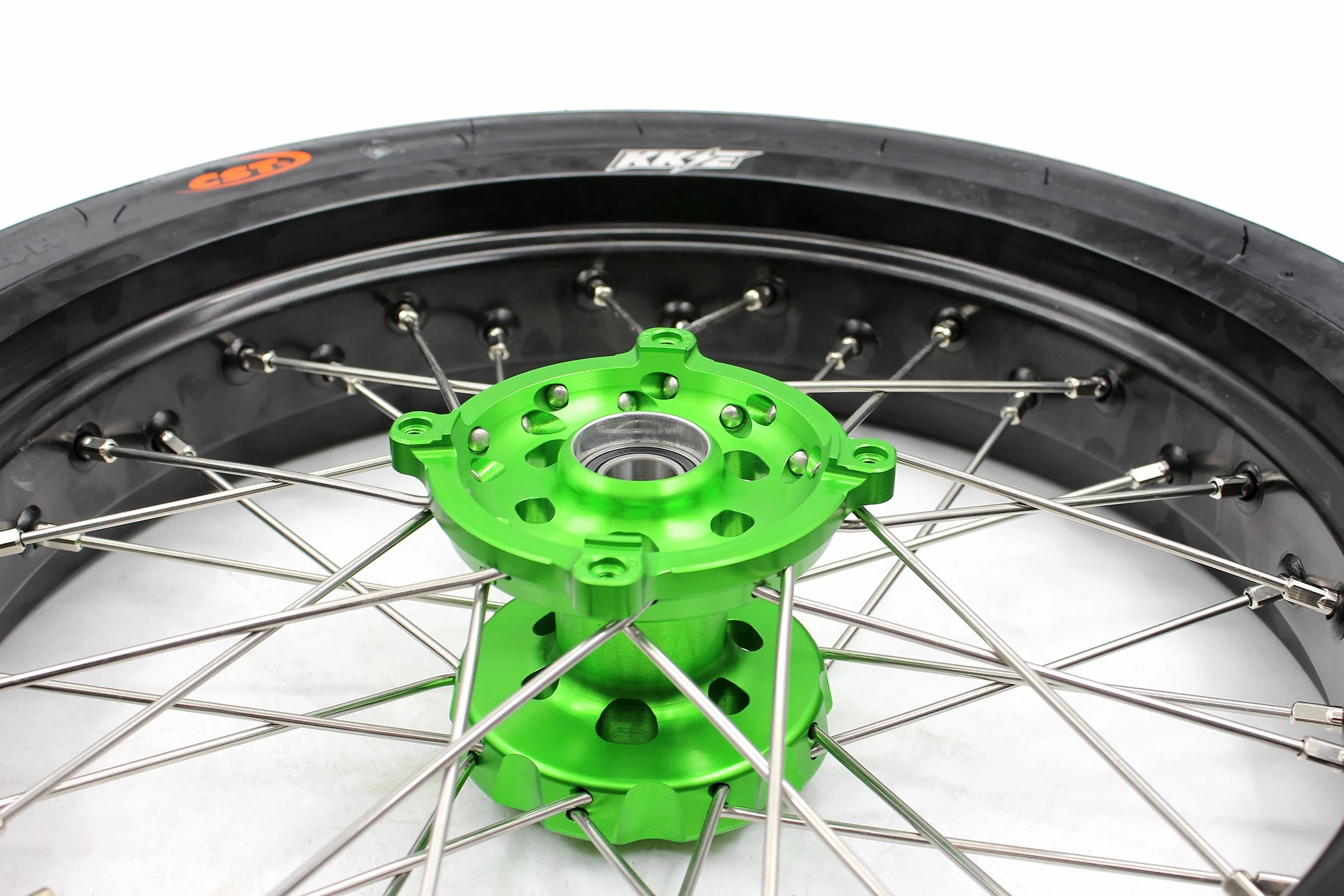 KKE 17inch KX450 KX450X KX250F 2020 KX450F 2019-2021 KX450 2019-2023 For KAWASAKI Supermoto Rims CST Tires Green - Image 16