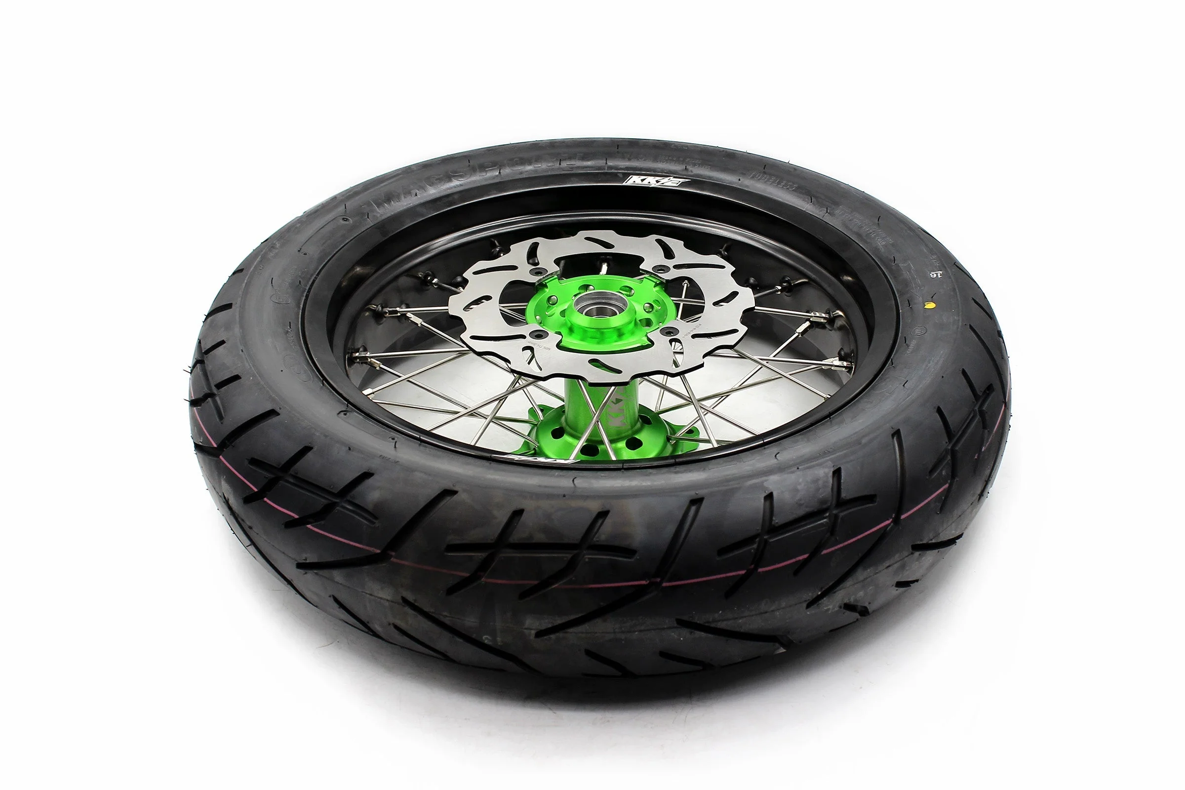 KKE 17inch KX450 KX450X KX250F 2020 KX450F 2019-2021 KX450 2019-2023 For KAWASAKI Supermoto Rims CST Tires Green - Image 3