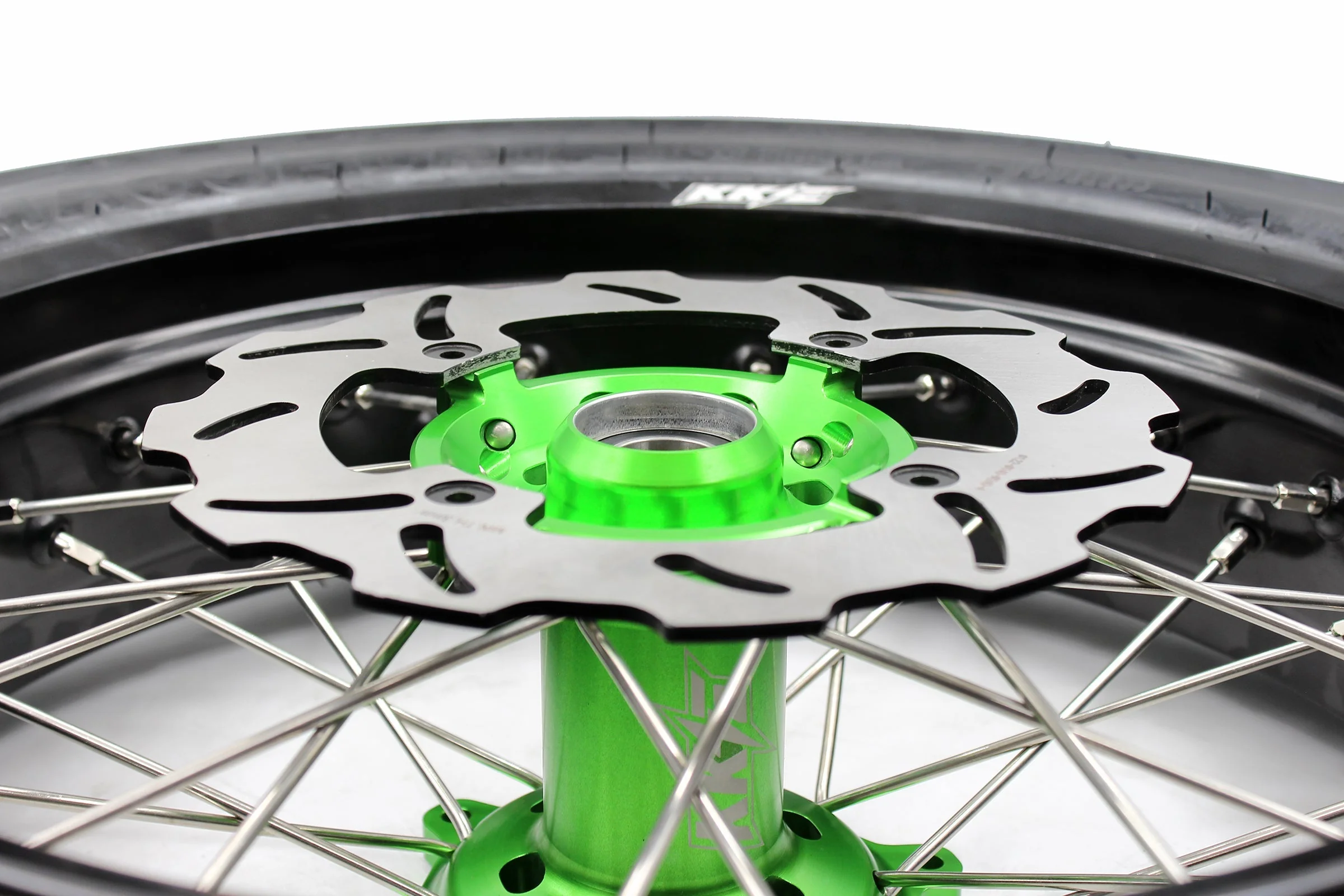 KKE 17inch KX450 KX450X KX250F 2020 KX450F 2019-2021 KX450 2019-2023 For KAWASAKI Supermoto Rims CST Tires Green - Image 4