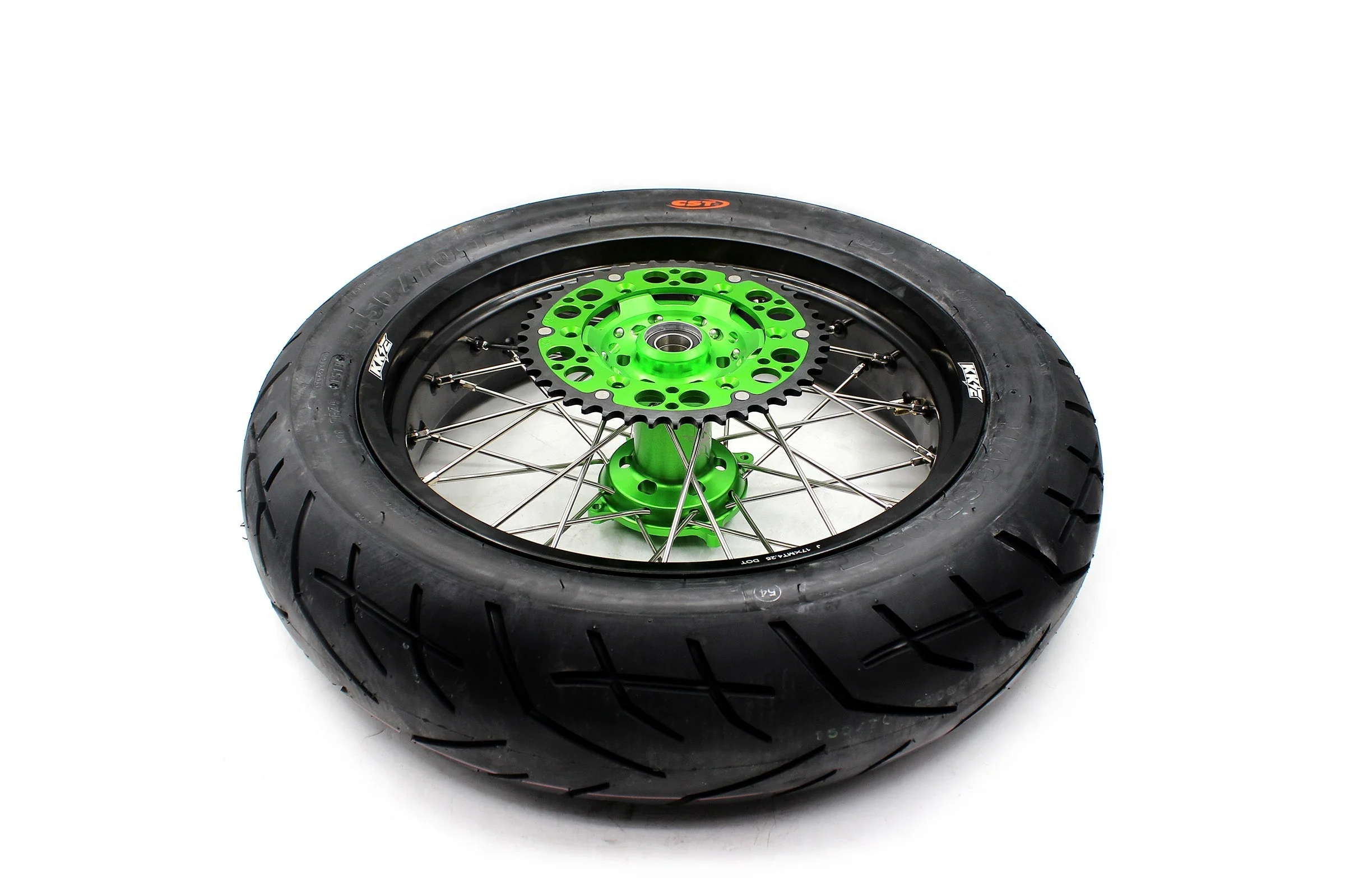 KKE 17inch KX450 KX450X KX250F 2020 KX450F 2019-2021 KX450 2019-2023 For KAWASAKI Supermoto Rims CST Tires Green - Image 6