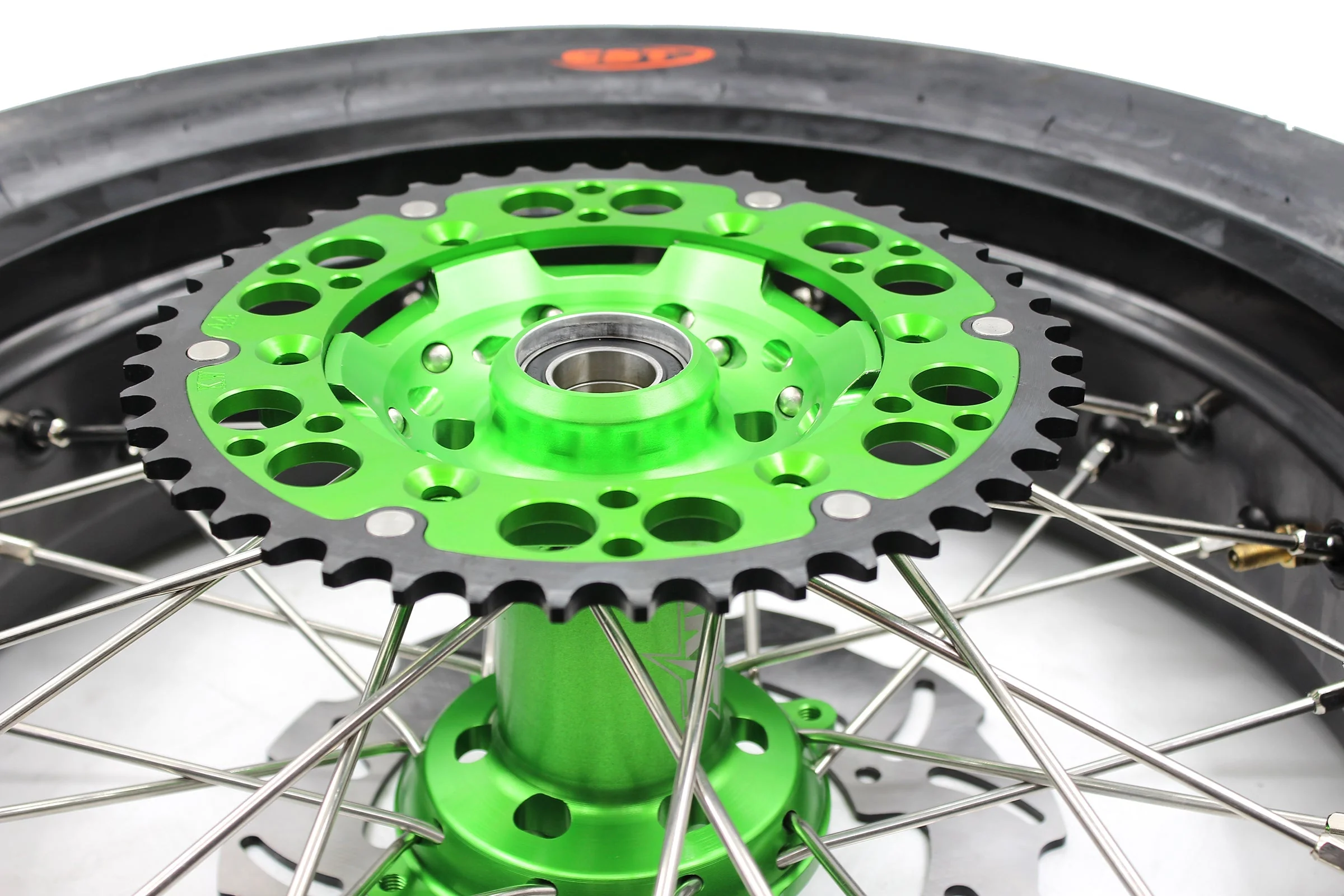 KKE 17inch KX450 KX450X KX250F 2020 KX450F 2019-2021 KX450 2019-2023 For KAWASAKI Supermoto Rims CST Tires Green - Image 7