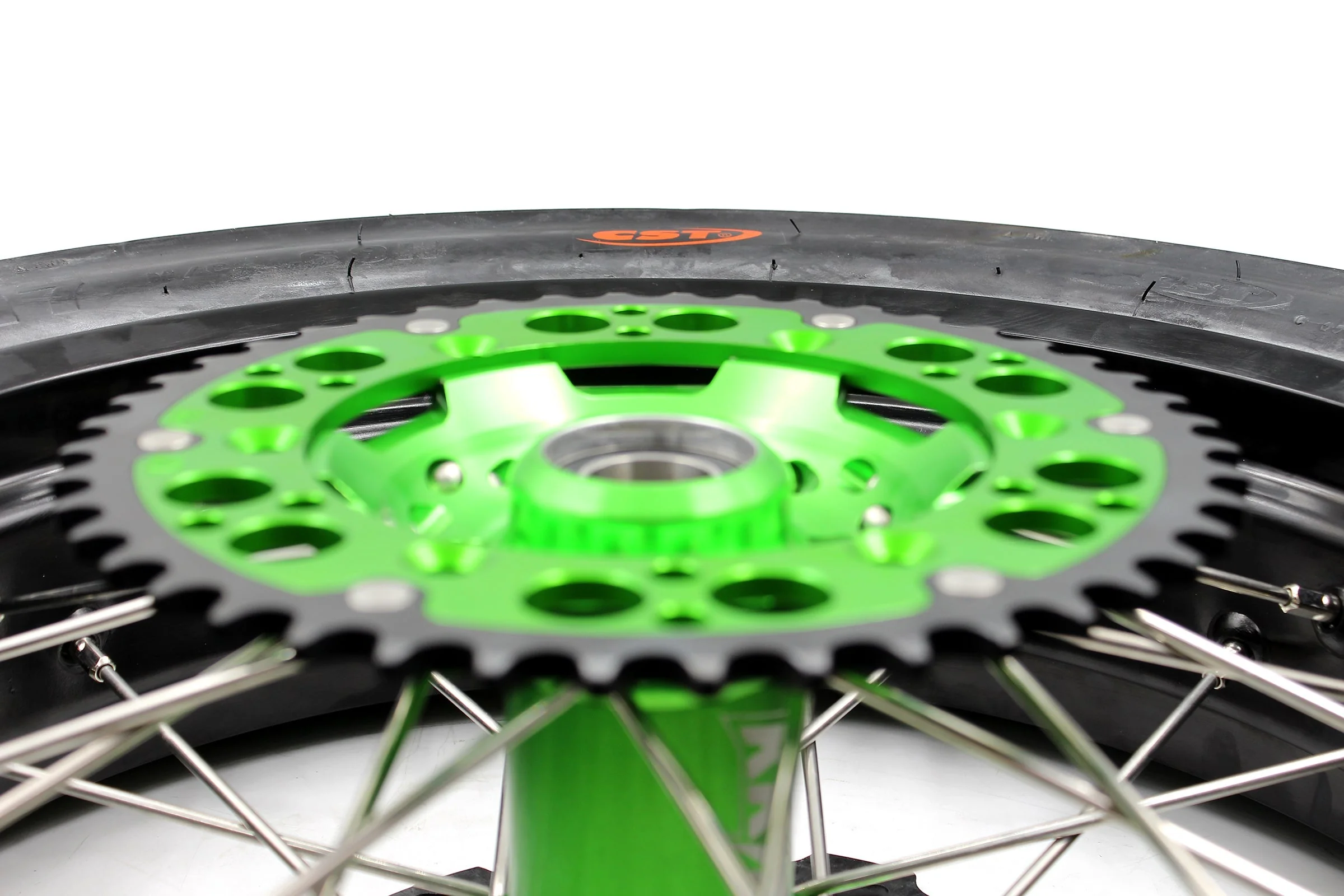 KKE 17inch KX450 KX450X KX250F 2020 KX450F 2019-2021 KX450 2019-2023 For KAWASAKI Supermoto Rims CST Tires Green - Image 8
