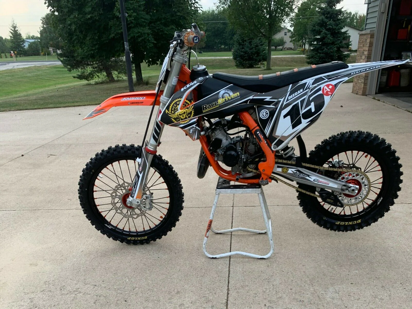 KKE 19"×1.6/16"×1.85 Spoke Kid's Big Wheels Rims Fit KTM SX 85 2003-2020 Orange Nipples & Black Spokes - Image 14