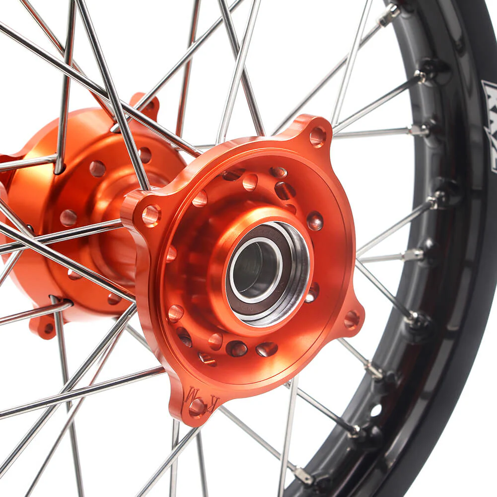 KKE 19/16 Big Wheels for KTM SX85 | 2003-2020 – Orange Hub / Black Rim - Image 10