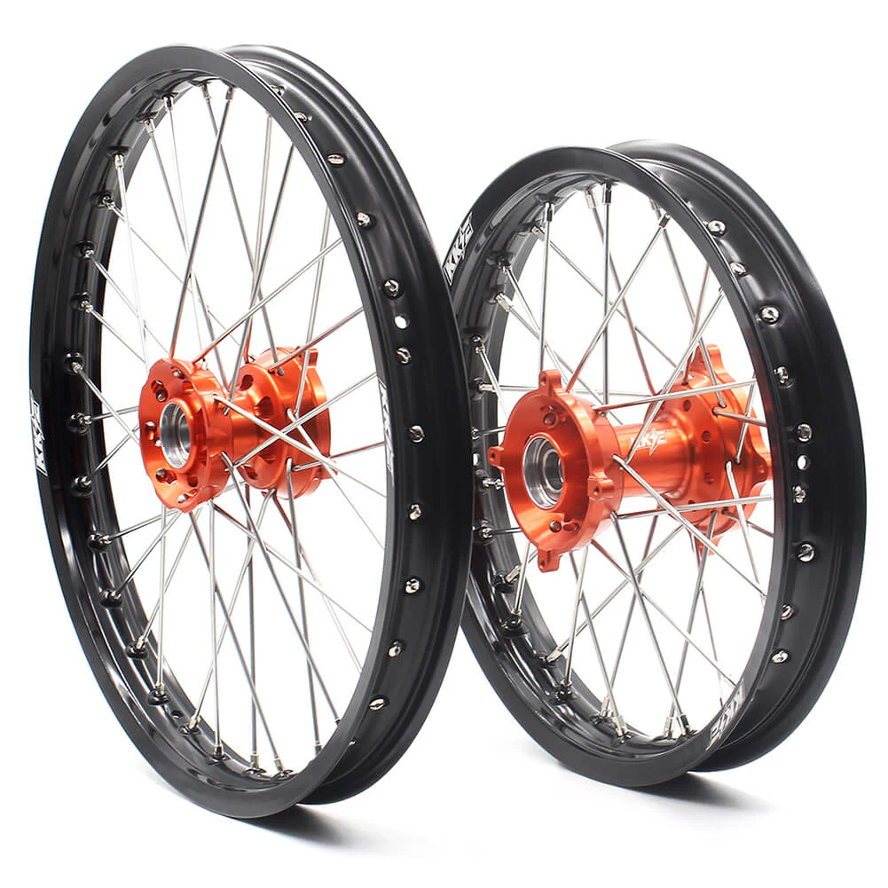 KKE 19/16 Big Wheels for KTM SX85 | 2003-2020 – Orange Hub / Black Rim - Image 2