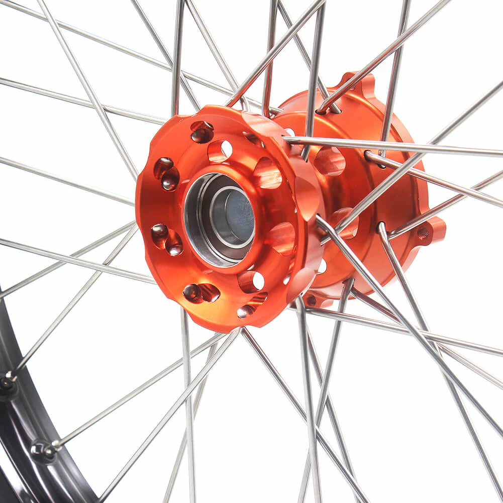 KKE 19/16 Big Wheels for KTM SX85 | 2003-2020 – Orange Hub / Black Rim - Image 4
