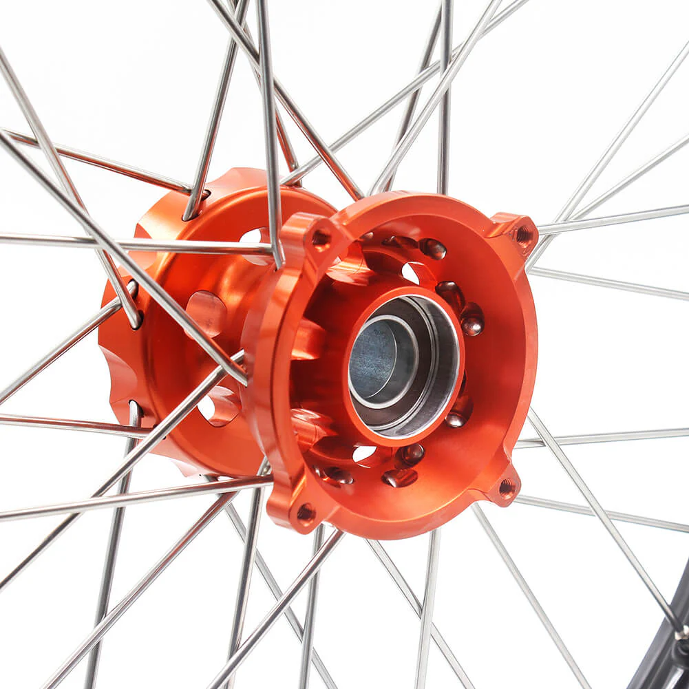 KKE 19/16 Big Wheels for KTM SX85 | 2003-2020 – Orange Hub / Black Rim - Image 6