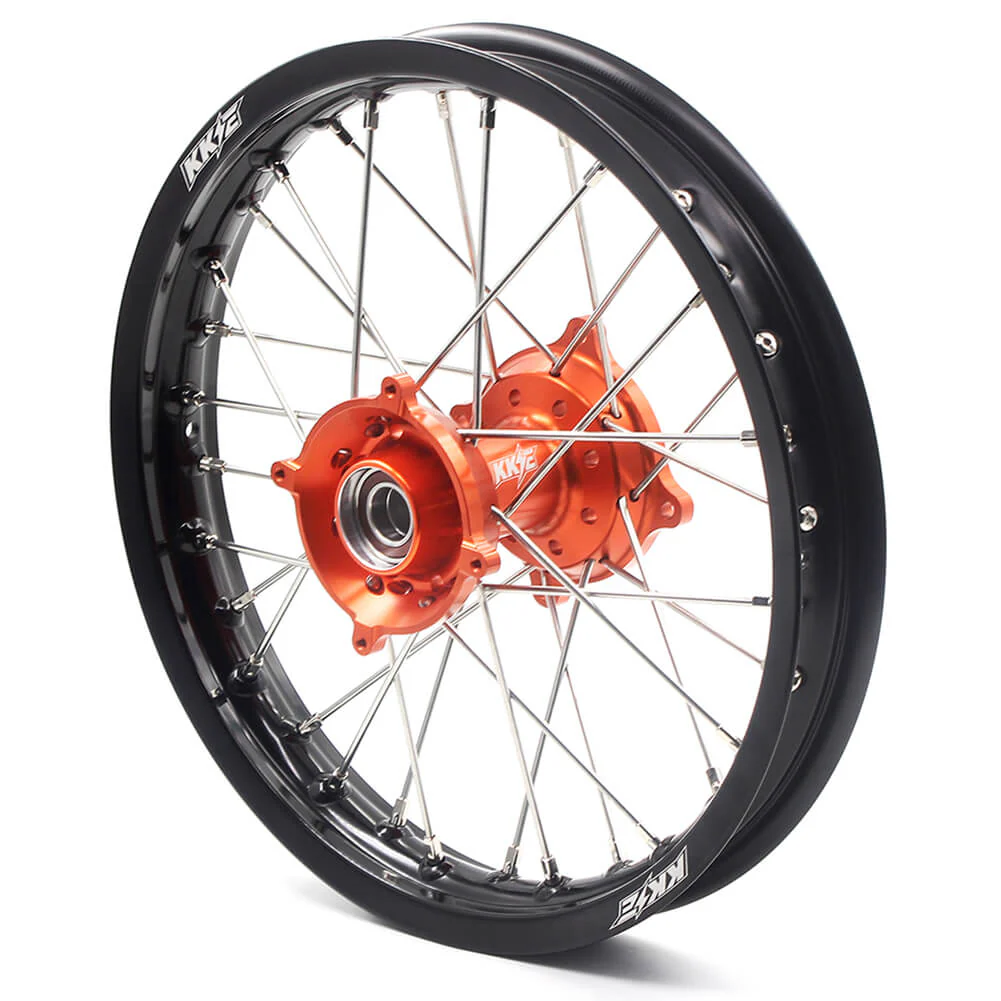 KKE 19/16 Big Wheels for KTM SX85 | 2003-2020 – Orange Hub / Black Rim - Image 7