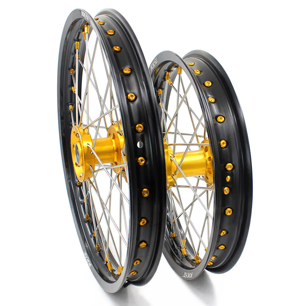 KKE 19 & 16 YZ80 YZ85 RM80 RM85 1990-2025 Kids Wheels for Yamaha/Suzuki  Gold Nipple - Image 2
