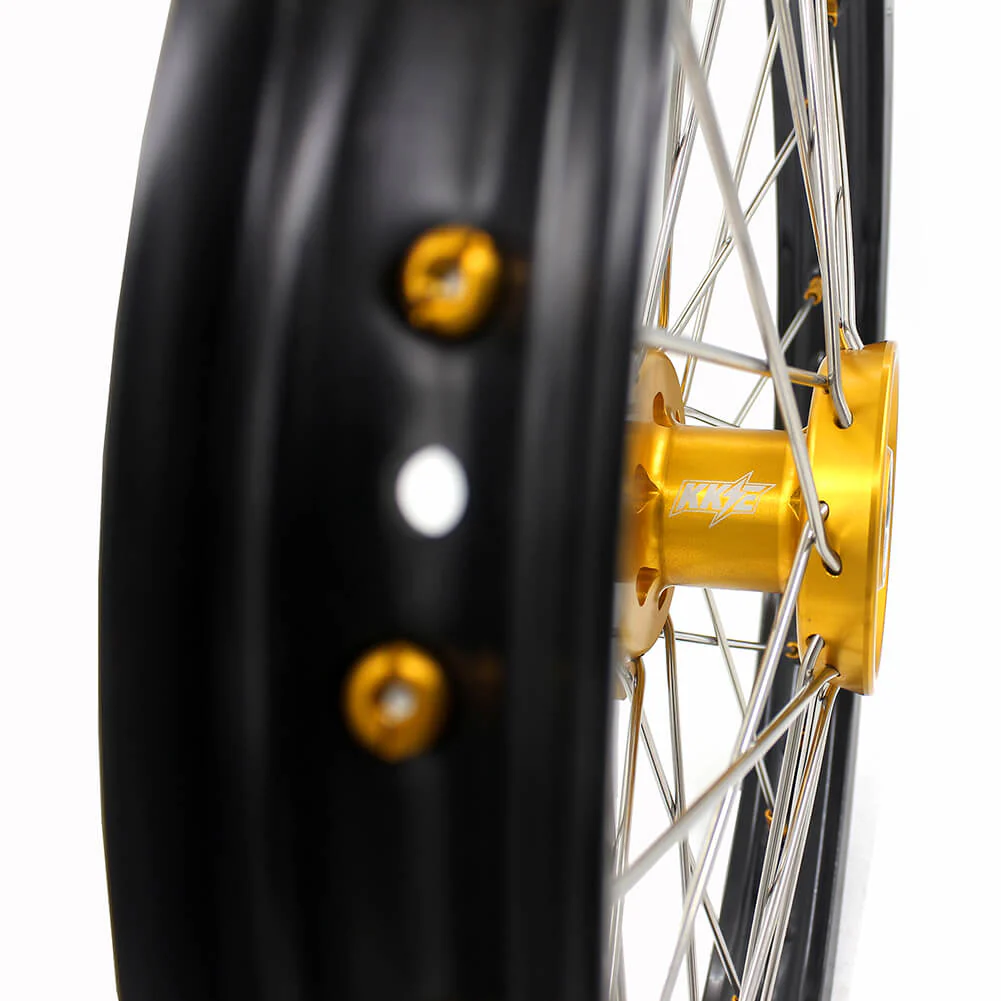 KKE 19 & 16 YZ80 YZ85 RM80 RM85 1990-2025 Kids Wheels for Yamaha/Suzuki  Gold Nipple - Image 9