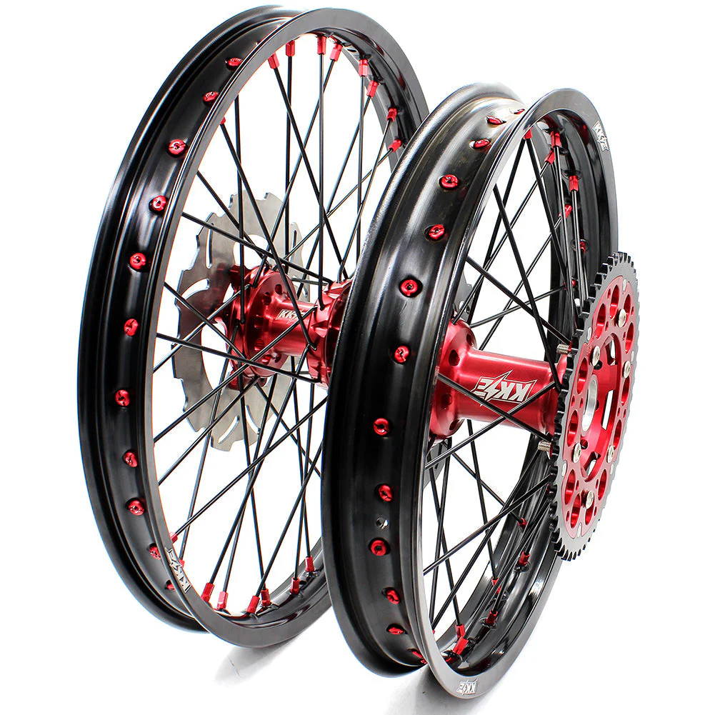 KKE 21&18 21&19 Wheels for Honda CR125R 1995-1997 CR250R 1995-1996 Black Spokes - Image 2