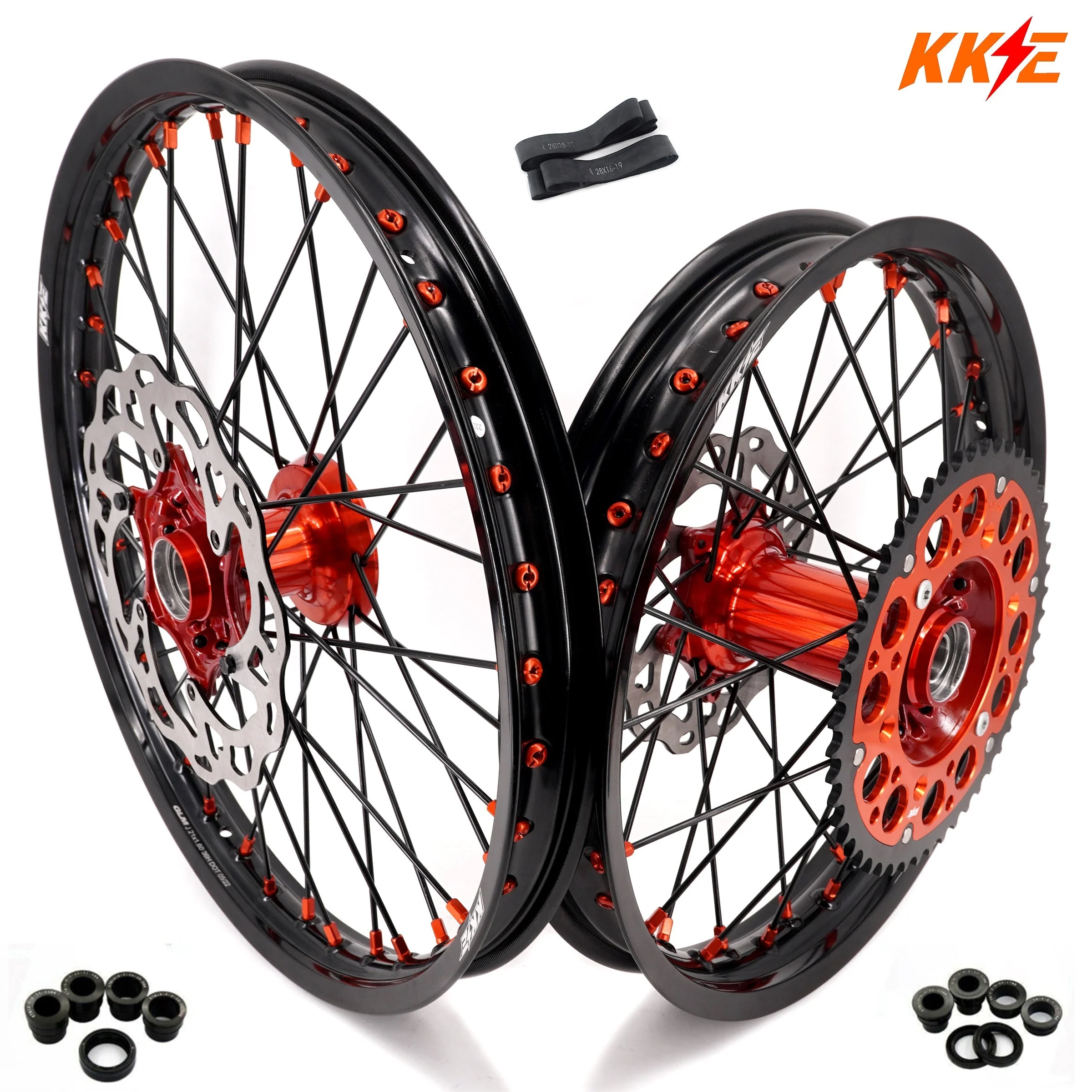 KKE 21" 18" Cast Enduro Wheels For KTM EXC EXC-F EXC-E 2003-2024 Black Spokes - Image 13