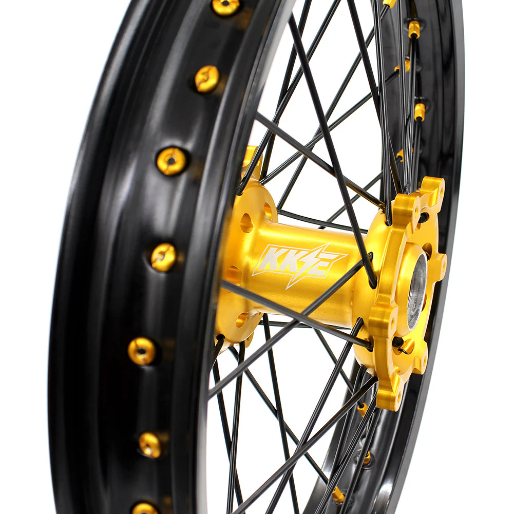 KKE 21/18 Enduro Off Road Wheels For SUZUKI DRZ400SM 2005-2024 Gold Nipples - Image 12