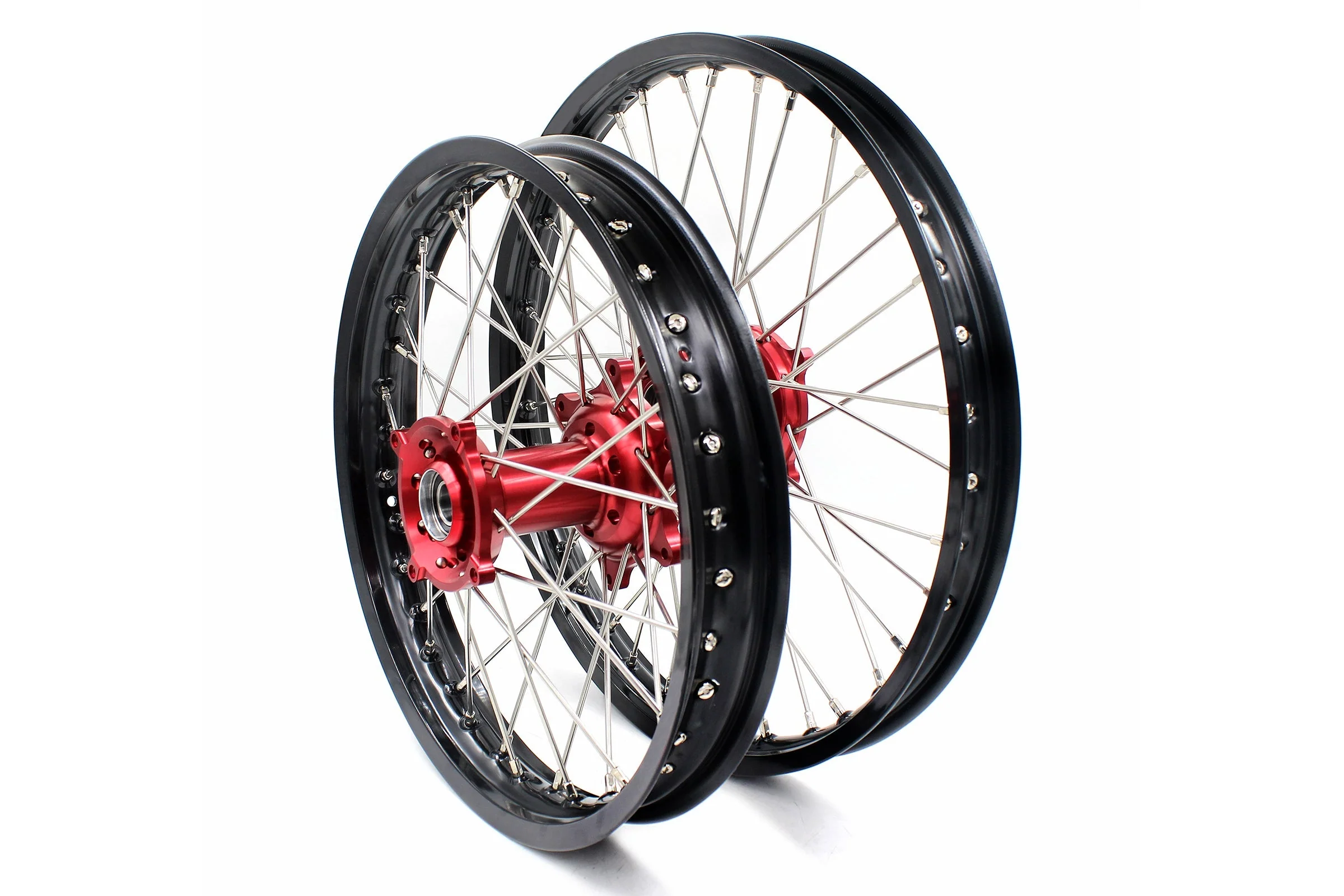 KKE 21 & 18 Enduro Wheels Rims for Husqvarna TE TC FE FC SMR TXC  2000-2013 Red Hubs - Image 2