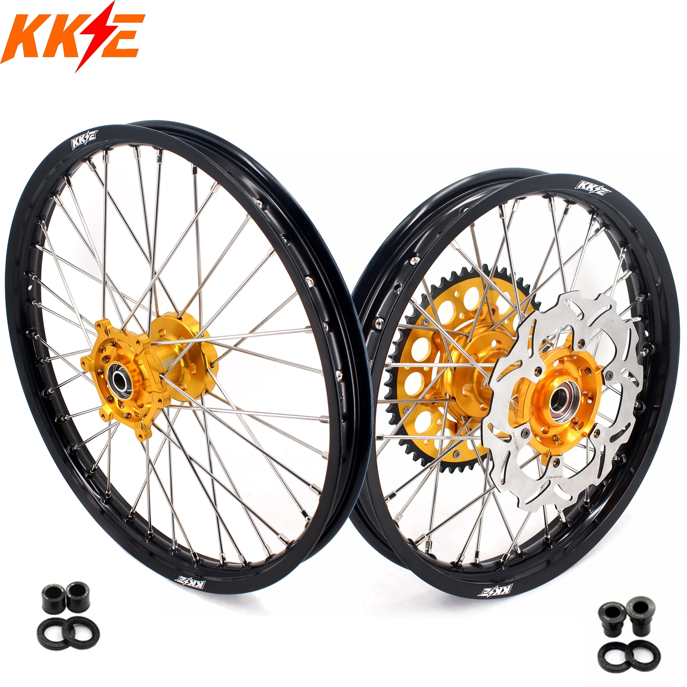KKE 21" 18" Enduro Wheels Rims For SUZUKI DRZ400SM 2005-2024 Gold Hub - Image 13