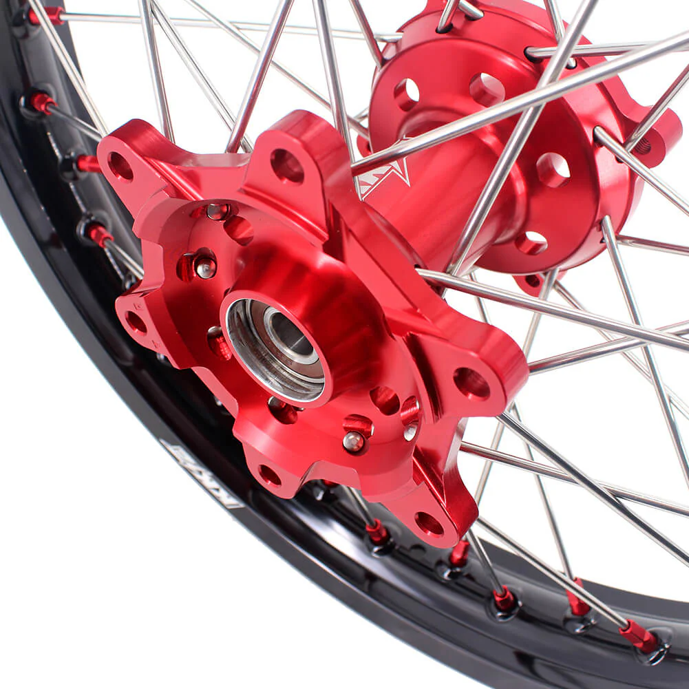 KKE 21" 18" OEM Size Motorcycle Alloy Wheels Rims Compatible with HONDA XR650L 1993-2024 Red Nipples - Image 12