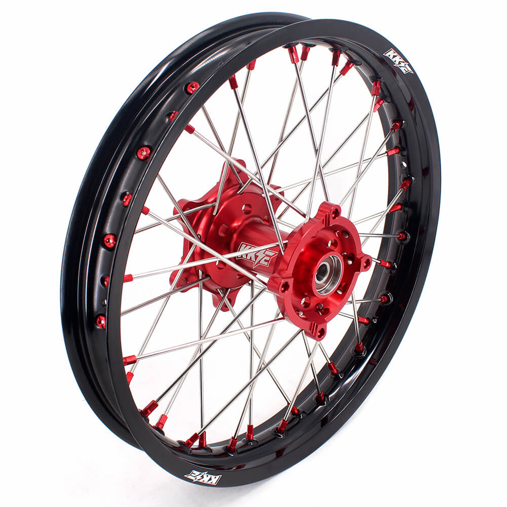 KKE 21" 18" OEM Size Motorcycle Alloy Wheels Rims Compatible with HONDA XR650L 1993-2024 Red Nipples - Image 9