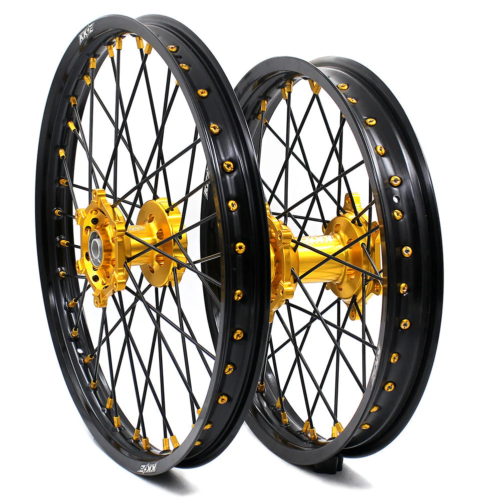 KKE 21 & 18 Off Road Rims For SUZUKI DRZ400 DRZ400E DRZ400S Gold - Image 2