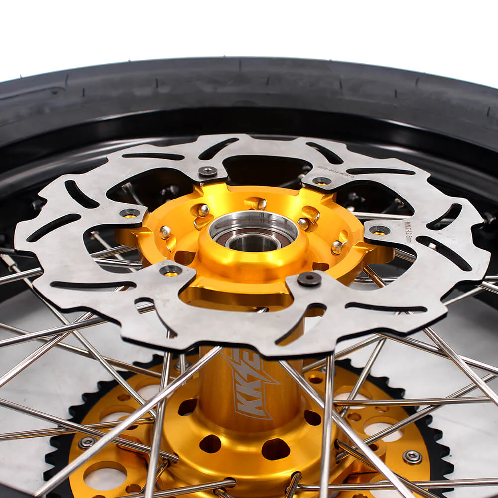 KKE 3.5/4.25*17" Supermoto Wheels For SUZUKI DRZ400SM 2005-2024 with CST Tires - Gold Hub - Image 11