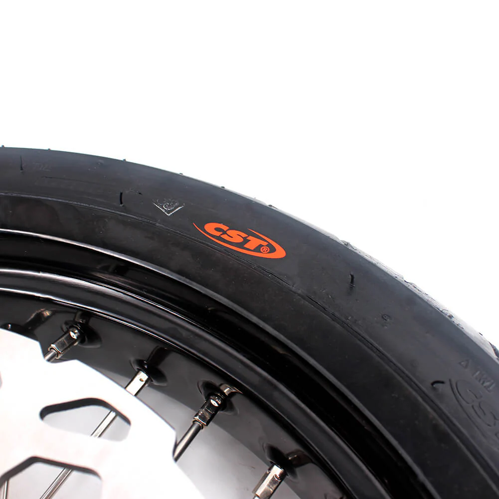 KKE 3.5/4.25*17" Supermoto Wheels For SUZUKI DRZ400SM 2005-2024 with CST Tires - Gold Hub - Image 4