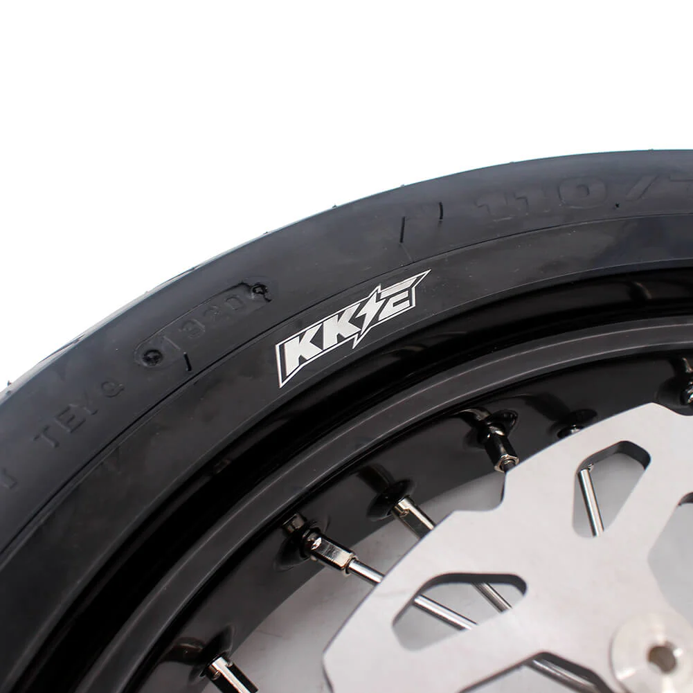 KKE 3.5/4.25*17" Supermoto Wheels For SUZUKI DRZ400SM 2005-2024 with CST Tires - Gold Hub - Image 5