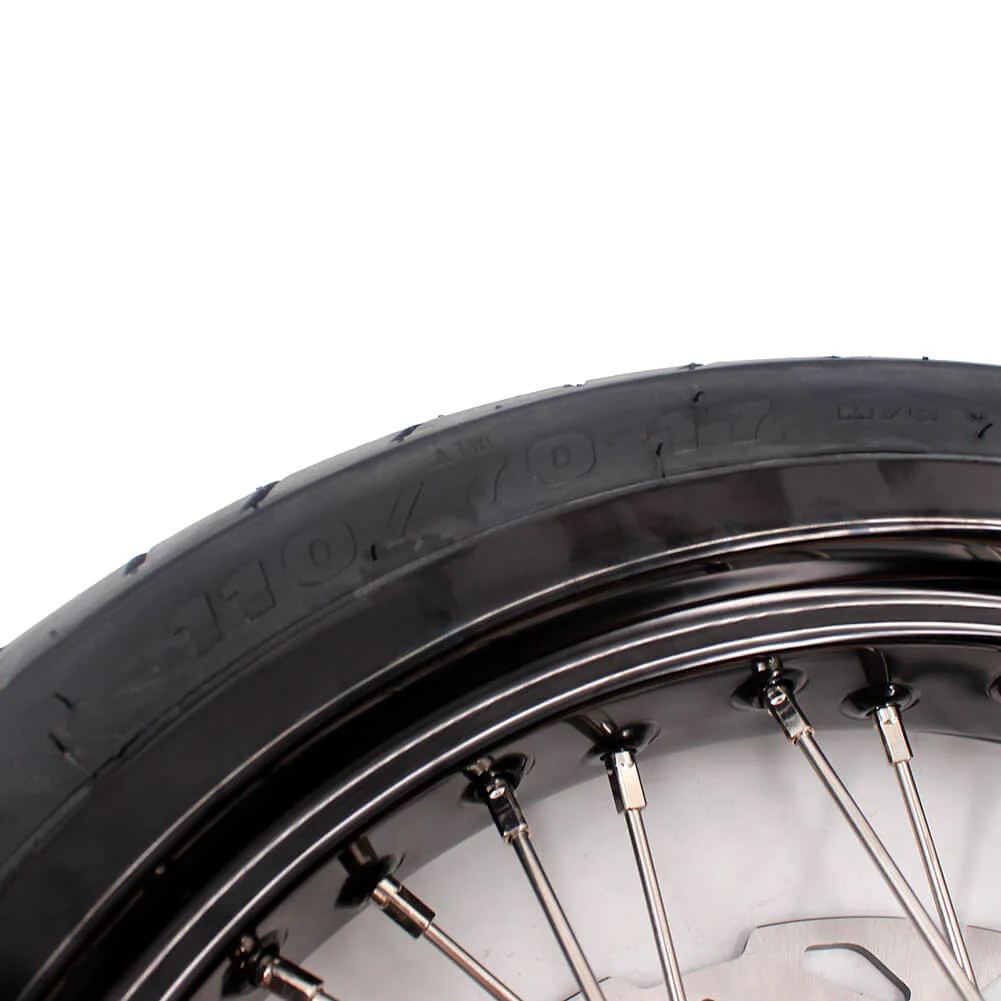 KKE 3.5/4.25*17" Supermoto Wheels For SUZUKI DRZ400SM 2005-2024 with CST Tires - Gold Hub - Image 9