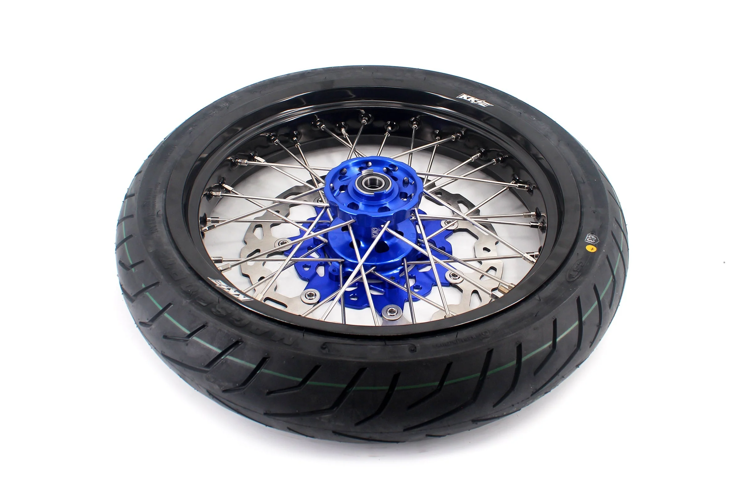 KKE 3.5/4.25*17inch Cush Drive Rims with CST Tires For YAMAHA WR250F 2001-2019 WR450F 2003-2018 Blue Hub - Image 4