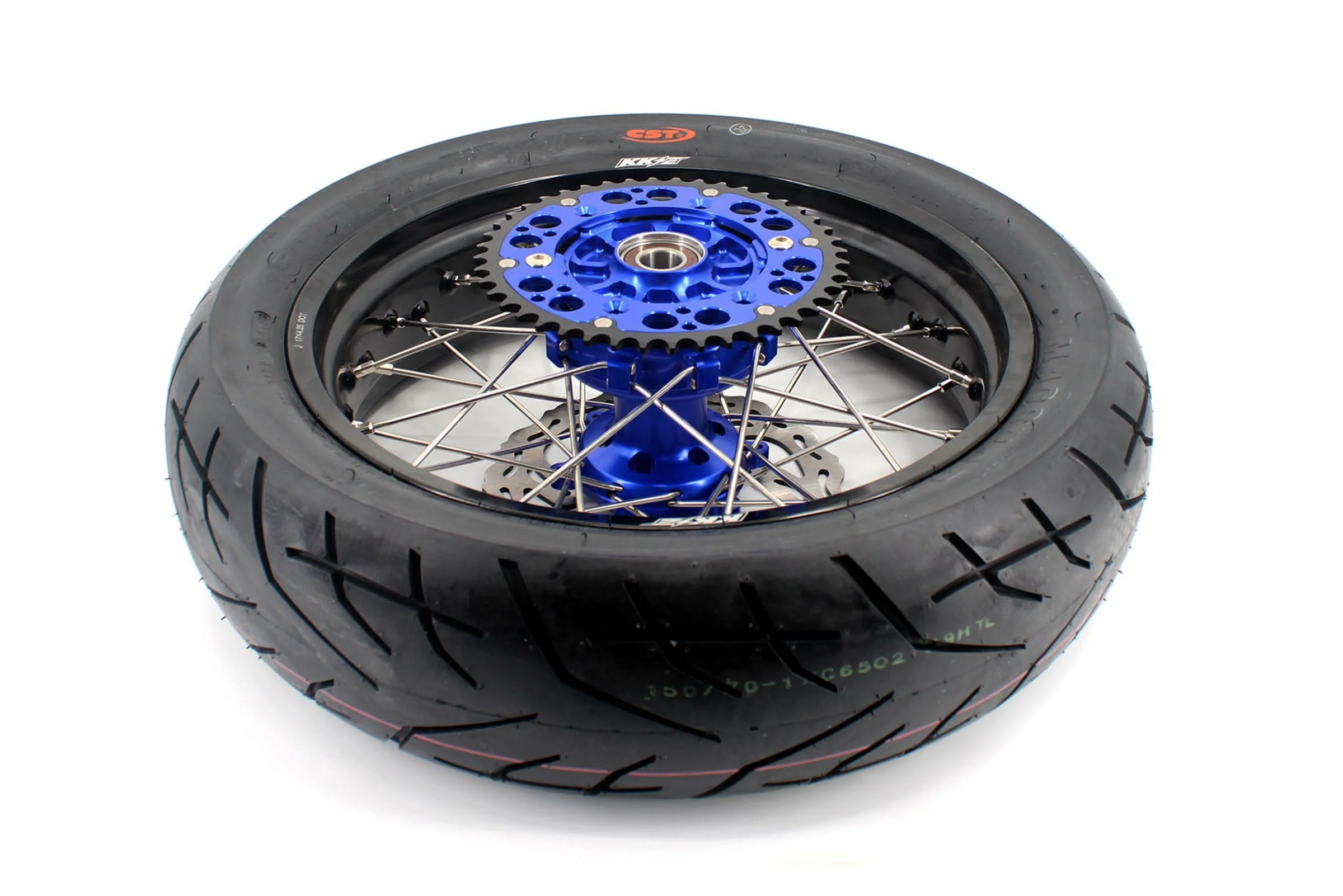 KKE 3.5/4.25*17inch Cush Drive Rims with CST Tires For YAMAHA WR250F 2001-2019 WR450F 2003-2018 Blue Hub - Image 8
