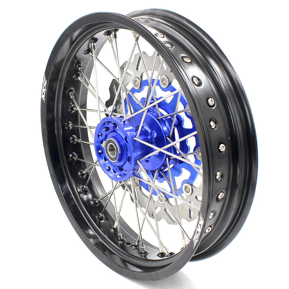 KKE 3.5/4.25*17inch For KAWASAKI KX125/KX250 2006-2007 | KX250F KX450F 2006-2018 Supermoto Rims With  Blue Disc & Sprocket - Image 3
