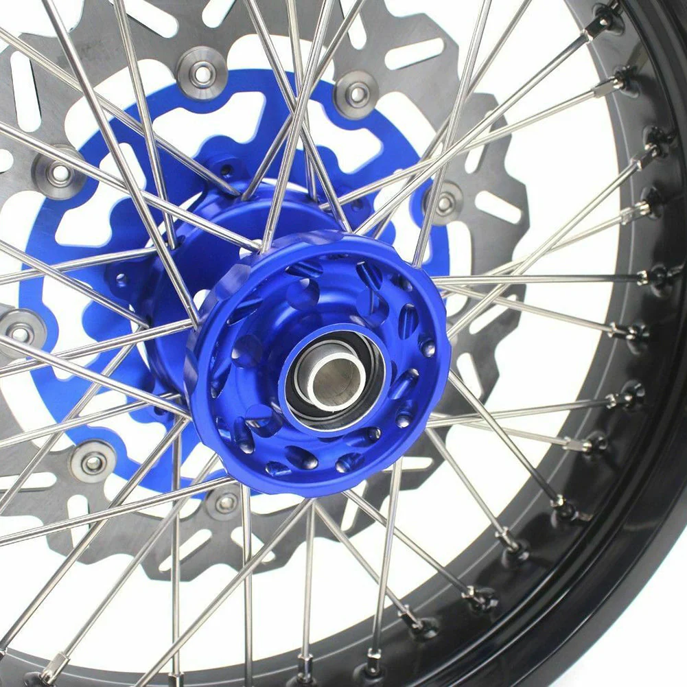 KKE 3.5/4.25*17inch For KAWASAKI KX125/KX250 2006-2007 | KX250F KX450F 2006-2018 Supermoto Rims With  Blue Disc & Sprocket - Image 4