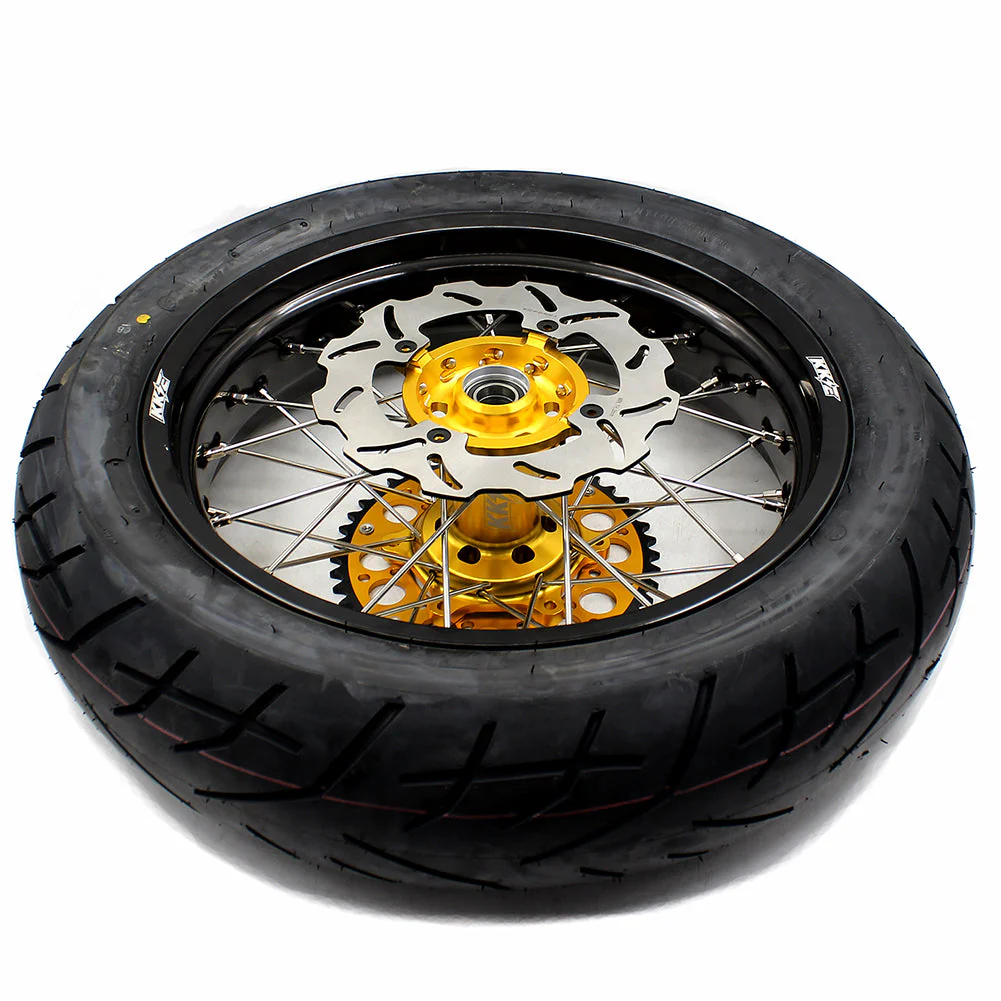 KKE 3.5 & 4.25*17inch Supermoto Rims Tires for SUZUKI RMZ250 2007-2024 RMZ450 2005-2024 Gold - Image 10