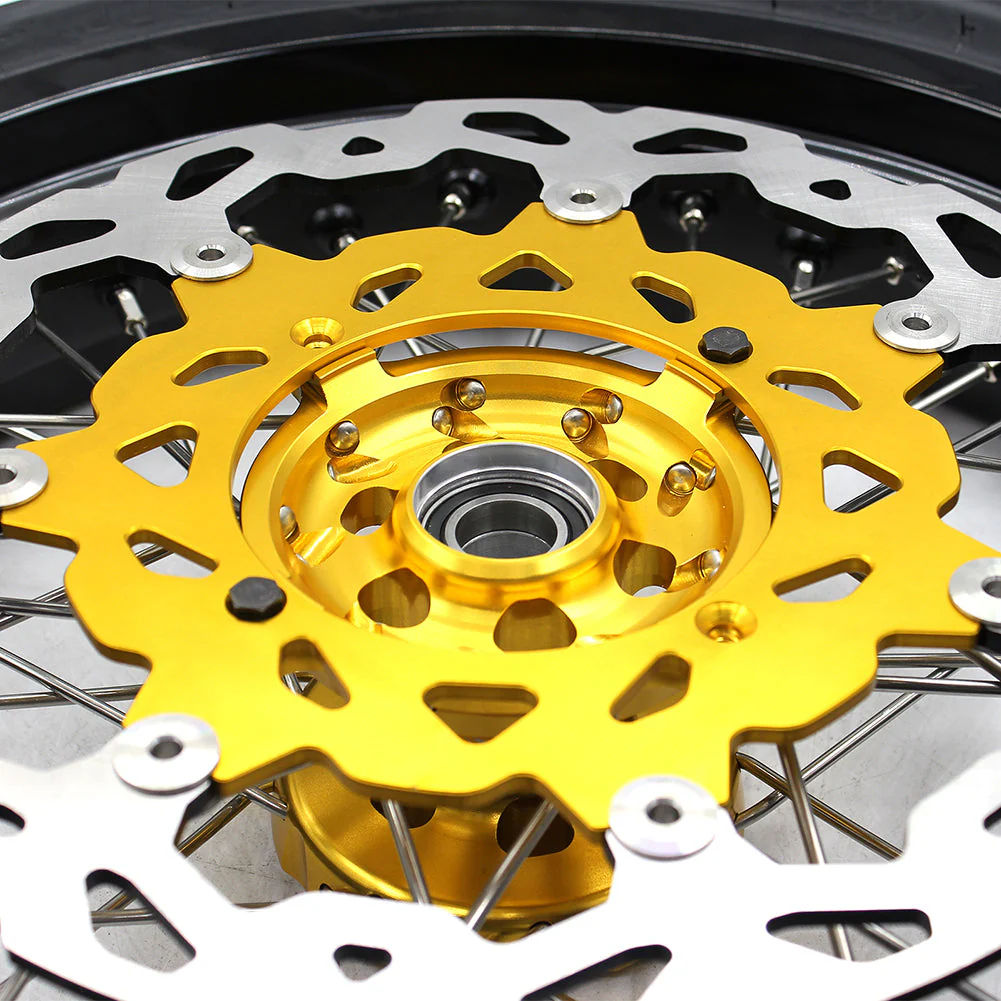 KKE 3.5 & 4.25*17inch Supermoto Rims Tires for SUZUKI RMZ250 2007-2024 RMZ450 2005-2024 Gold - Image 3