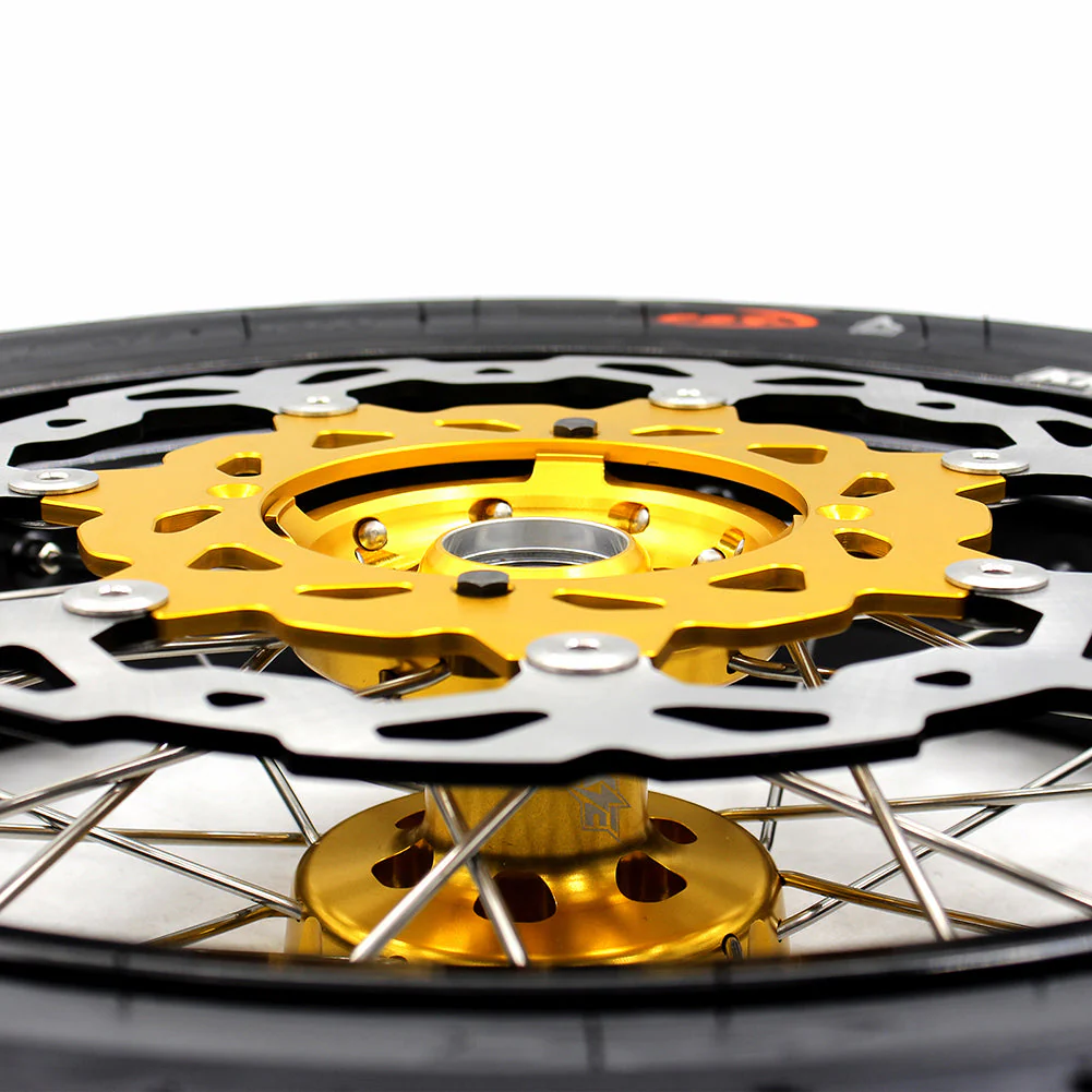 KKE 3.5 & 4.25*17inch Supermoto Rims Tires for SUZUKI RMZ250 2007-2024 RMZ450 2005-2024 Gold - Image 4