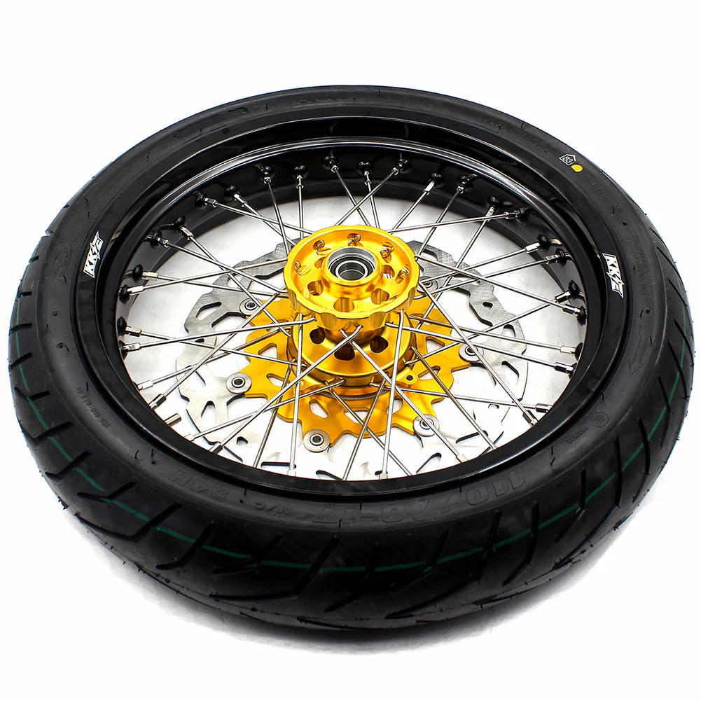 KKE 3.5 & 4.25*17inch Supermoto Rims Tires for SUZUKI RMZ250 2007-2024 RMZ450 2005-2024 Gold - Image 5