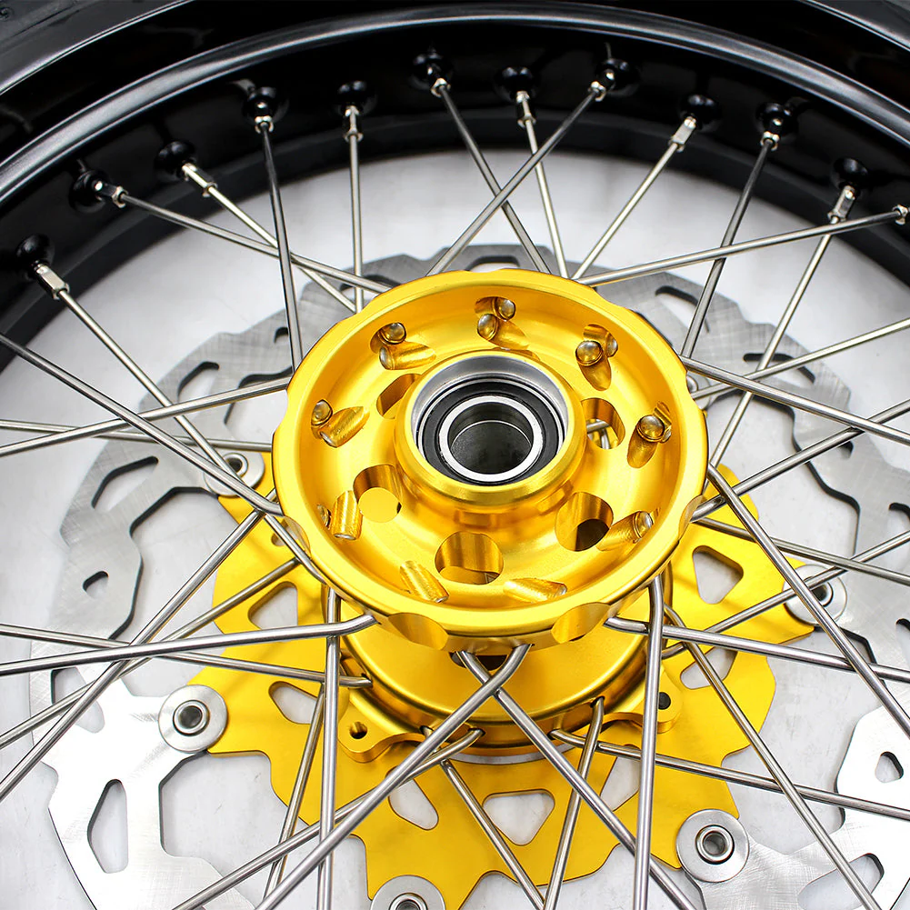KKE 3.5 & 4.25*17inch Supermoto Rims Tires for SUZUKI RMZ250 2007-2024 RMZ450 2005-2024 Gold - Image 6