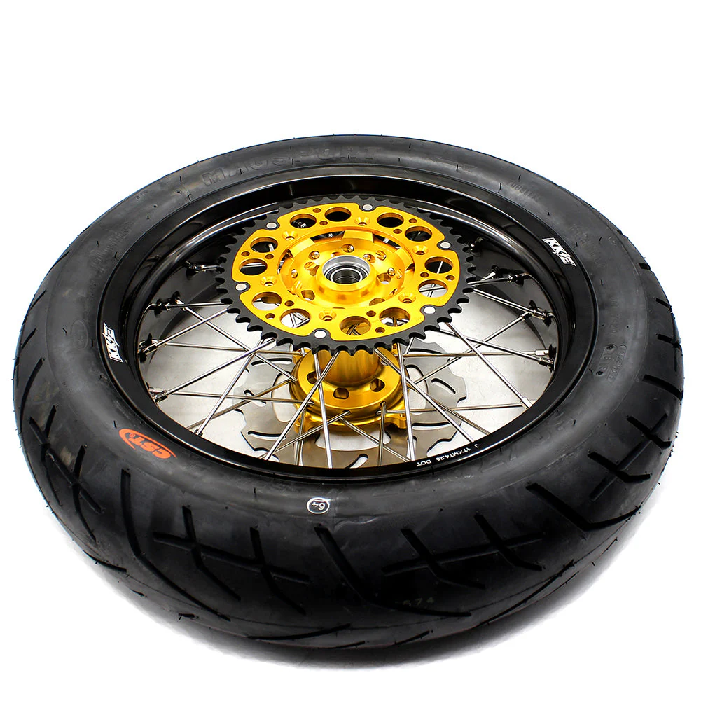 KKE 3.5 & 4.25*17inch Supermoto Rims Tires for SUZUKI RMZ250 2007-2024 RMZ450 2005-2024 Gold - Image 7