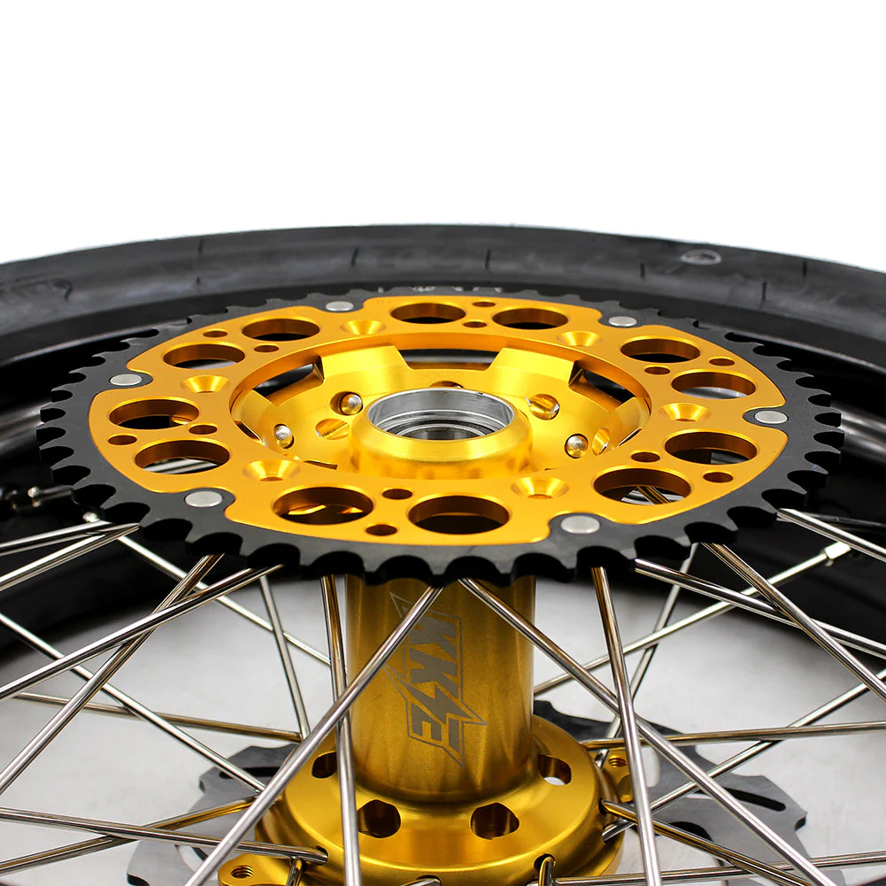 KKE 3.5 & 4.25*17inch Supermoto Rims Tires for SUZUKI RMZ250 2007-2024 RMZ450 2005-2024 Gold - Image 9
