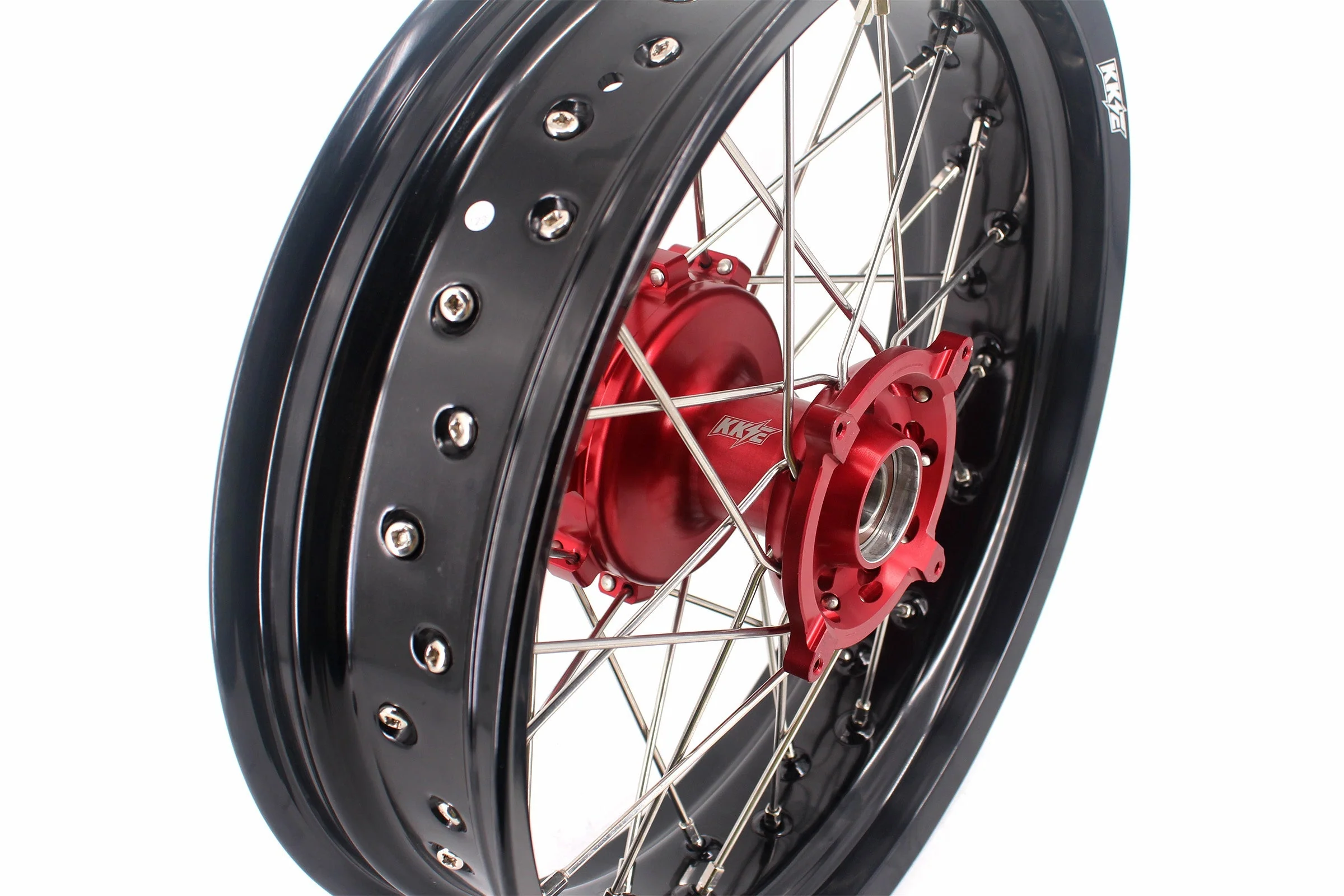 KKE 3.5 & 4.25 Cush Drive Supermoto Rims for HONDA CRF250R/450R 2002-2012 Red&Black - Image 13