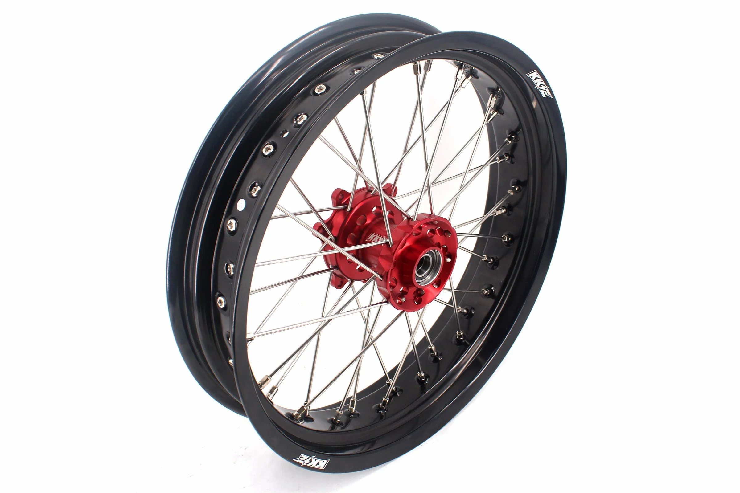 KKE 3.5 & 4.25 Cush Drive Supermoto Rims for HONDA CRF250R/450R 2002-2012 Red&Black - Image 3