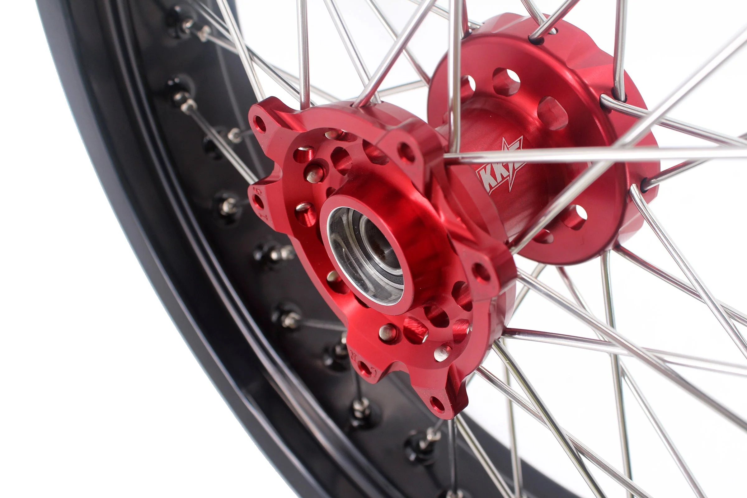 KKE 3.5 & 4.25 Cush Drive Supermoto Rims for HONDA CRF250R/450R 2002-2012 Red&Black - Image 6