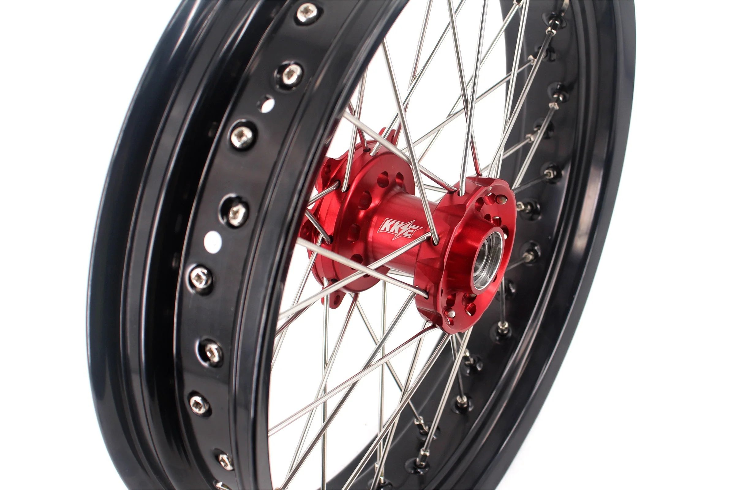 KKE 3.5 & 4.25 Cush Drive Supermoto Rims for HONDA CRF250R/450R 2002-2012 Red&Black - Image 7