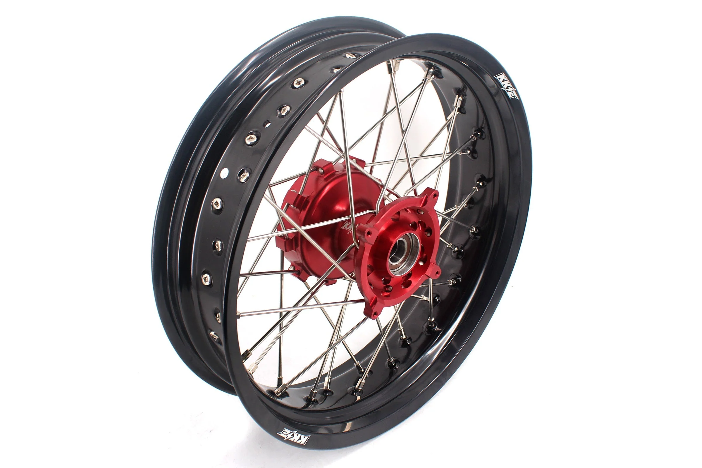 KKE 3.5 & 4.25 Cush Drive Supermoto Rims for HONDA CRF250R/450R 2002-2012 Red&Black - Image 8