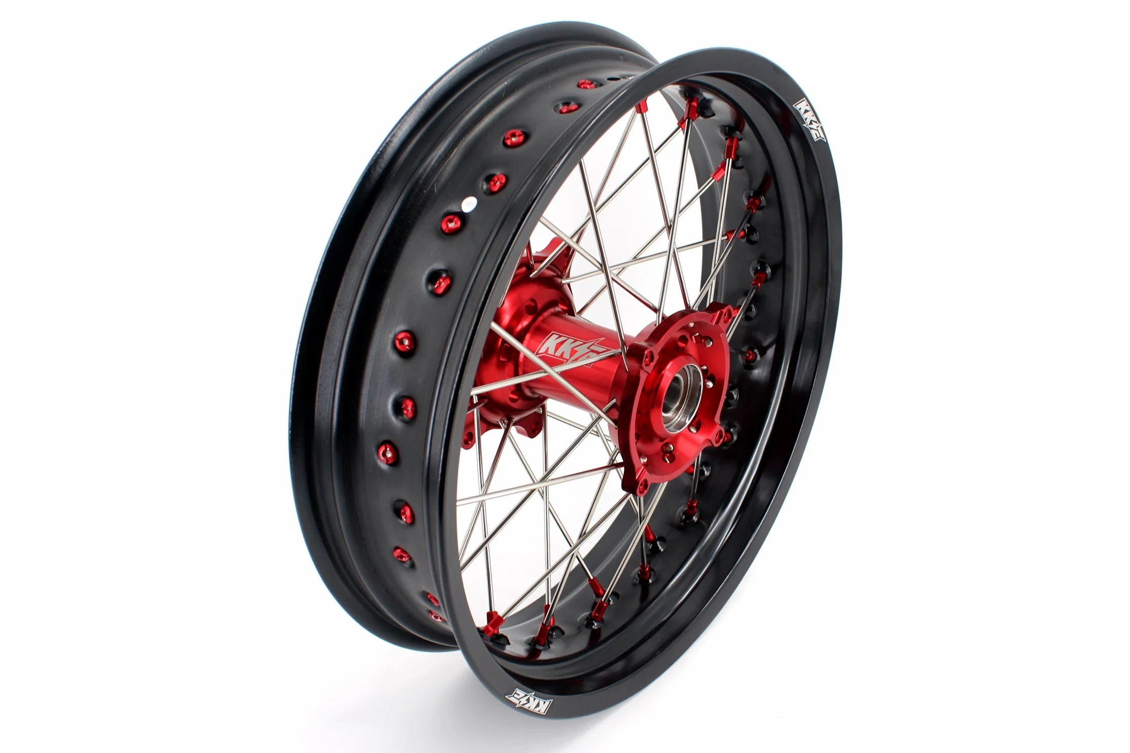 KKE 3.5 & 4.25 Supermoto Wheels Fit Husqvarna TE TC FE FC SMR 2000-2013 Red - Image 4