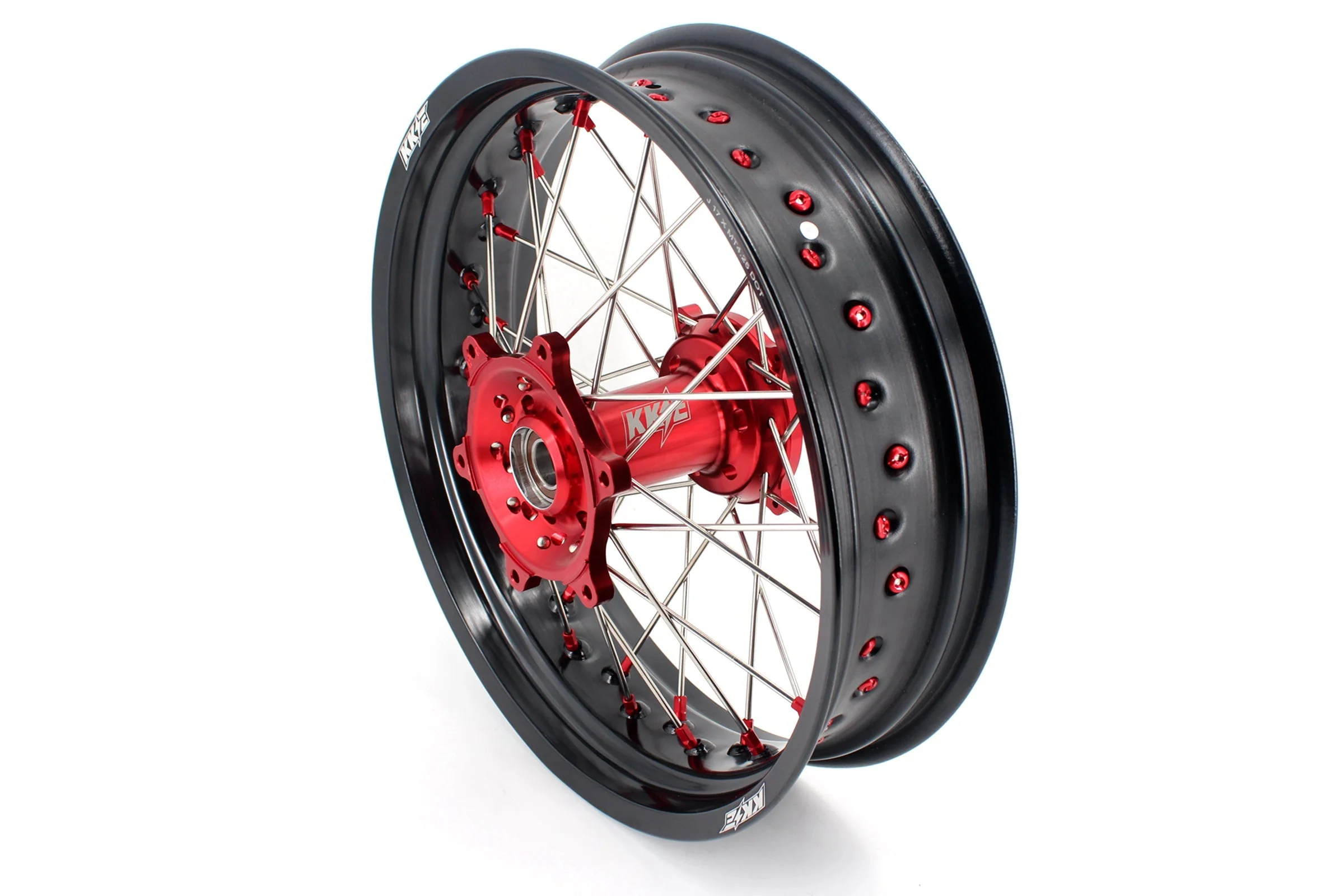 KKE 3.5 & 4.25 Supermoto Wheels Fit Husqvarna TE TC FE FC SMR 2000-2013 Red - Image 6