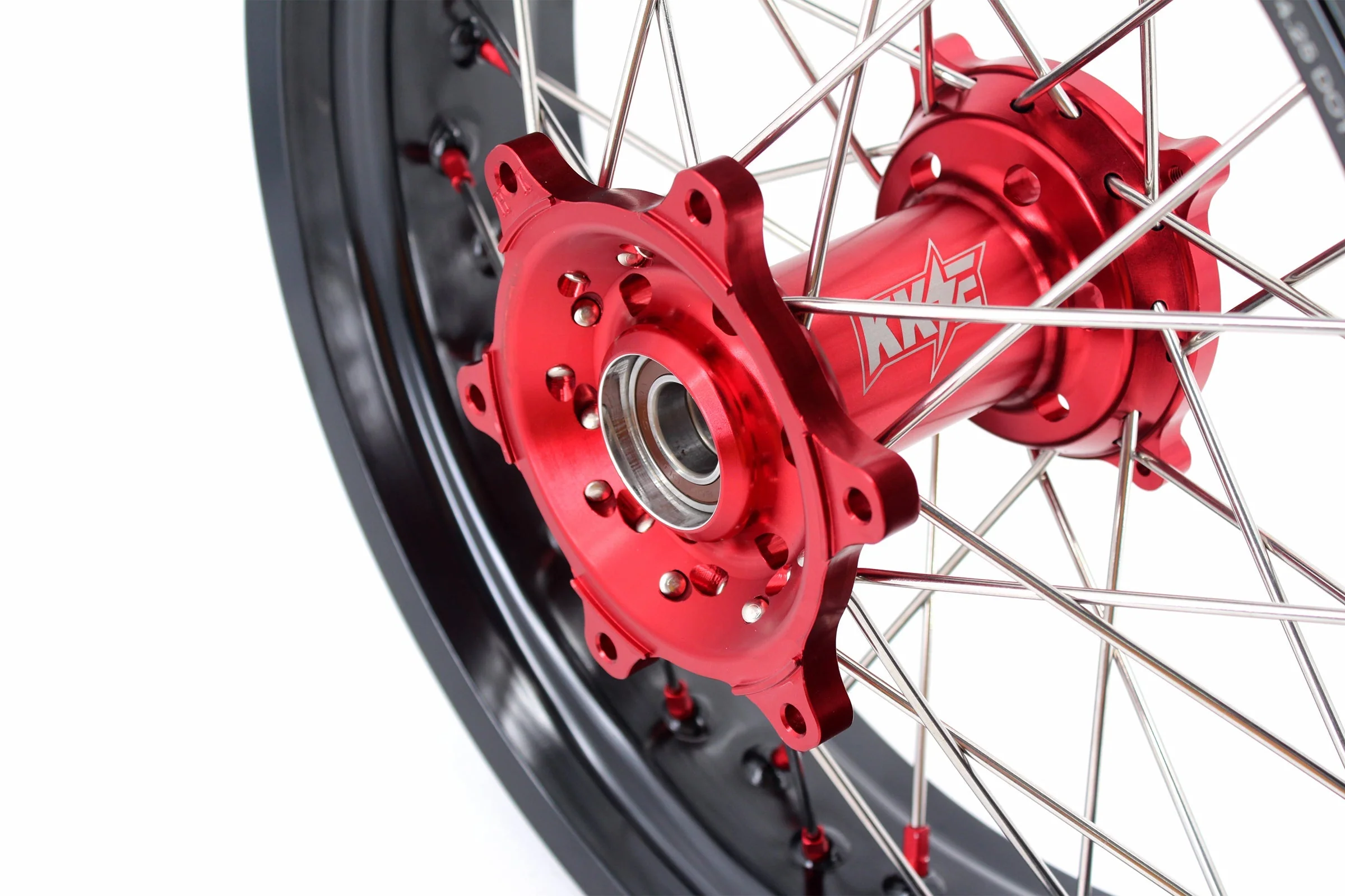 KKE 3.5 & 4.25 Supermoto Wheels Fit Husqvarna TE TC FE FC SMR 2000-2013 Red - Image 7
