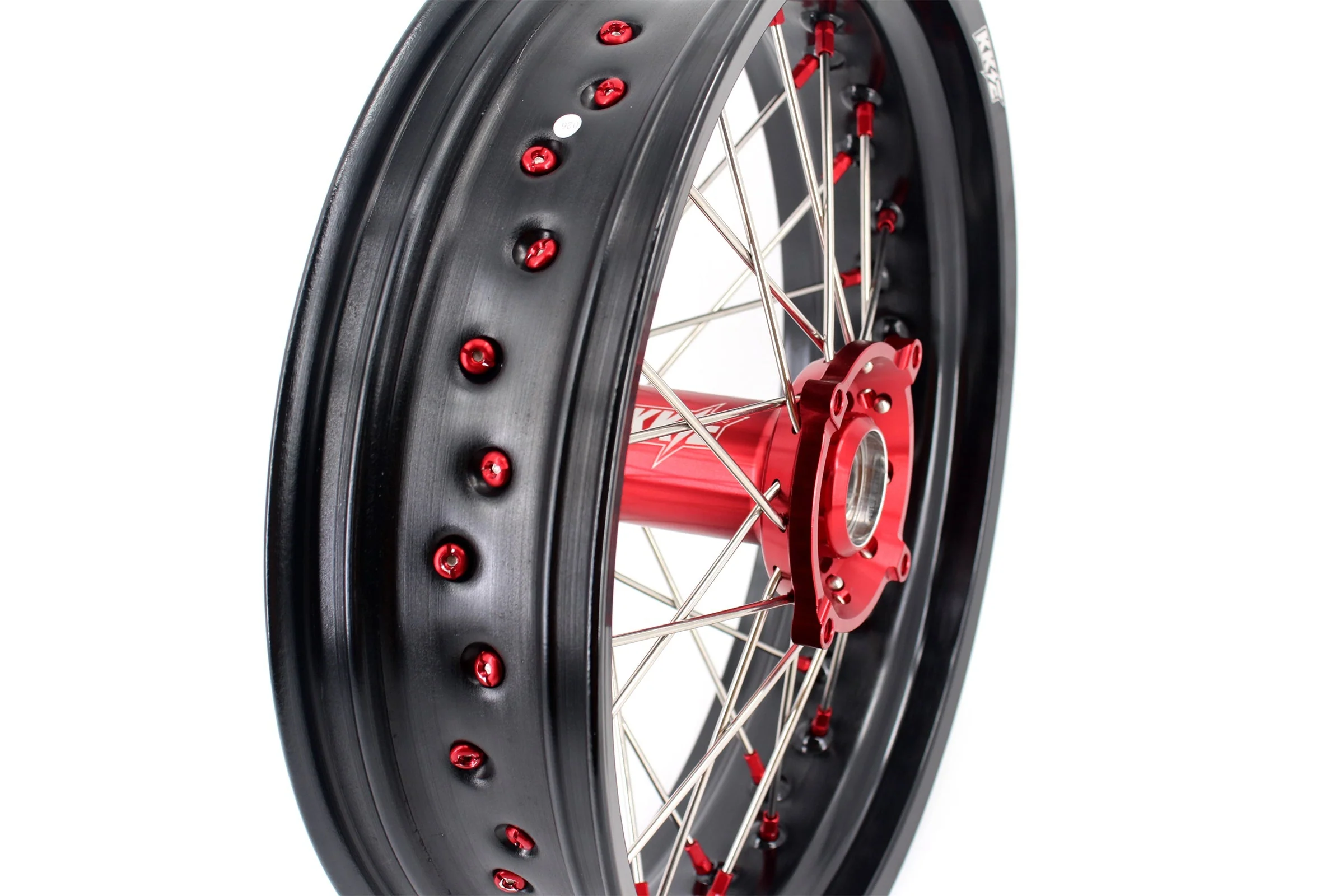 KKE 3.5 & 4.25 Supermoto Wheels Fit Husqvarna TE TC FE FC SMR 2000-2013 Red - Image 8