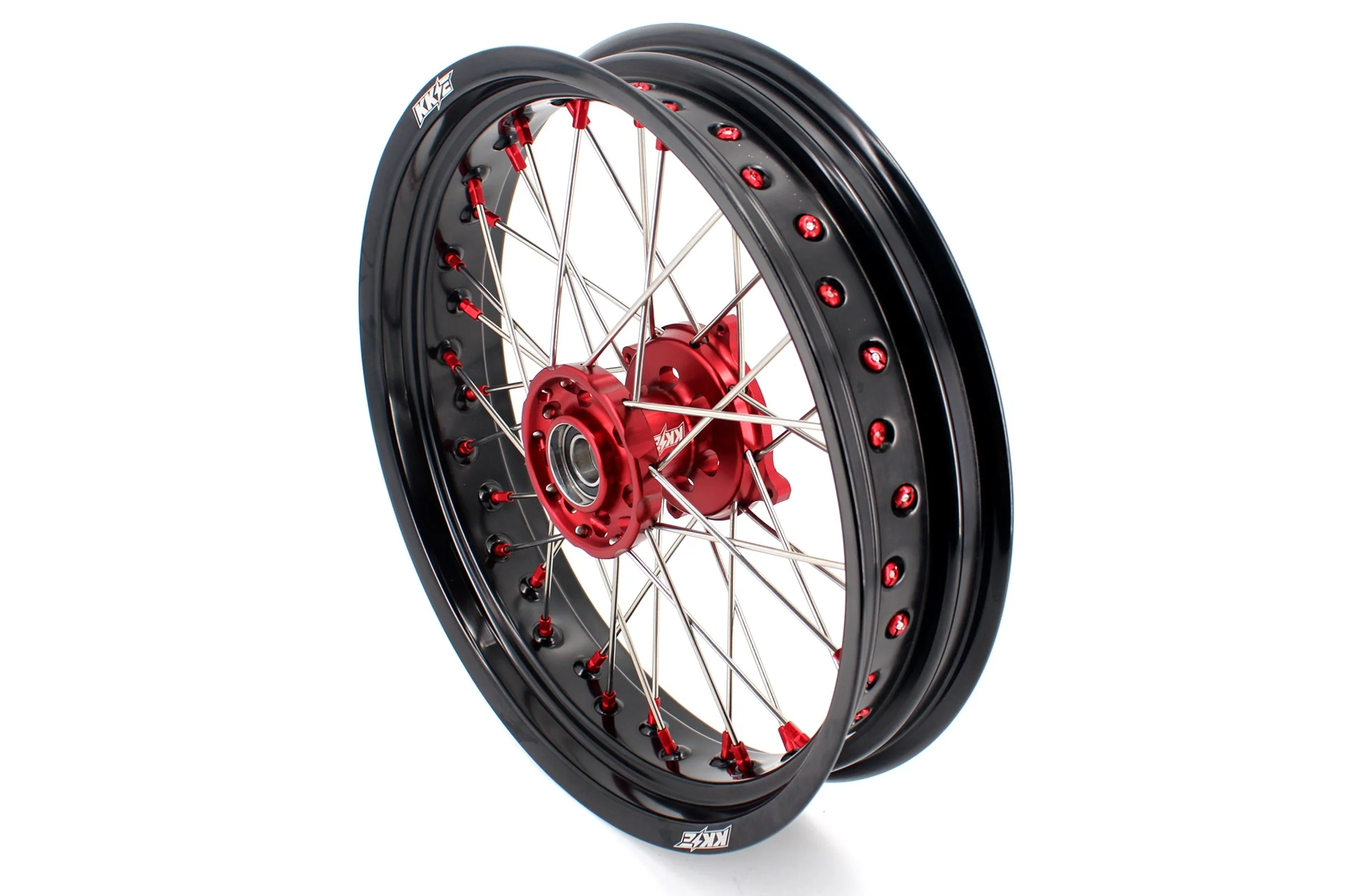 KKE 3.5 & 4.25 Supermoto Wheels Fit Husqvarna TE TC FE FC SMR 2000-2013 Red - Image 9
