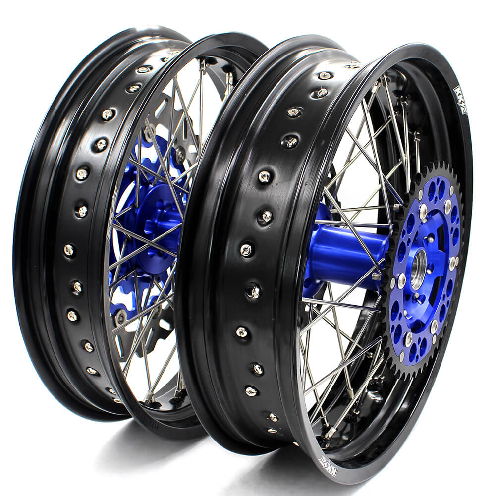 KKE 3.5 & 4.25 Wheels for Yamaha WR250F 2001-2019 WR450F 2003-2018 Blue - Image 16