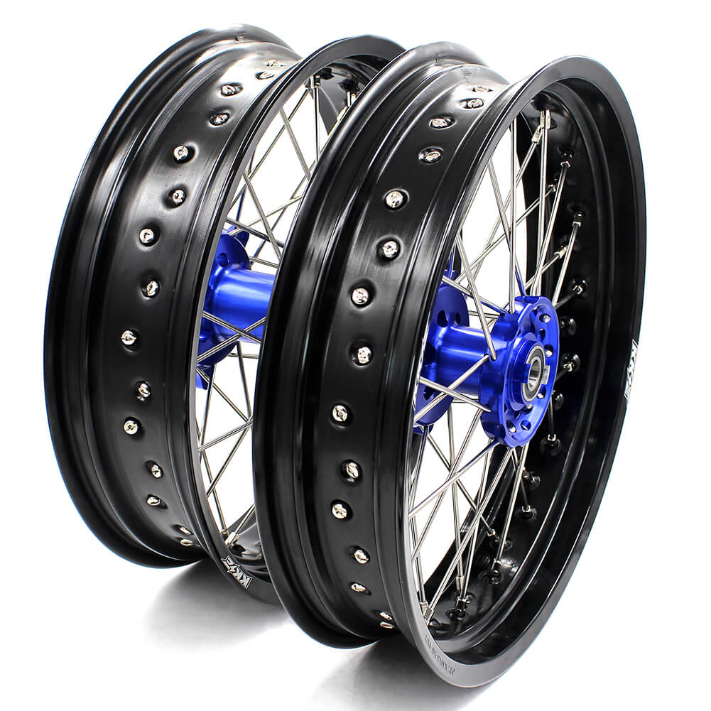 KKE 3.5 & 4.25 Wheels for Yamaha WR250F 2001-2019 WR450F 2003-2018 Blue - Image 3